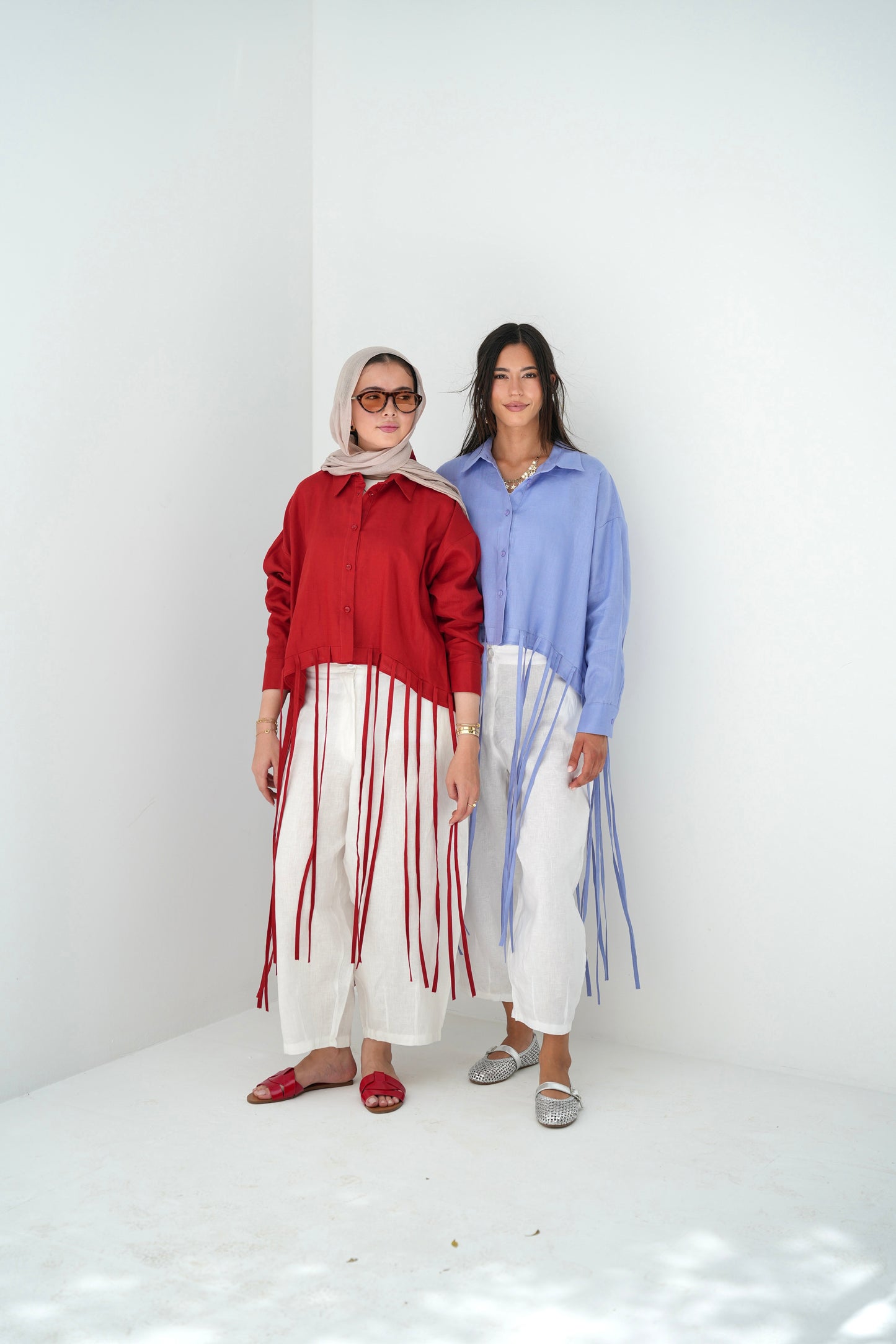 Girl’s Girl Linen Top - Red