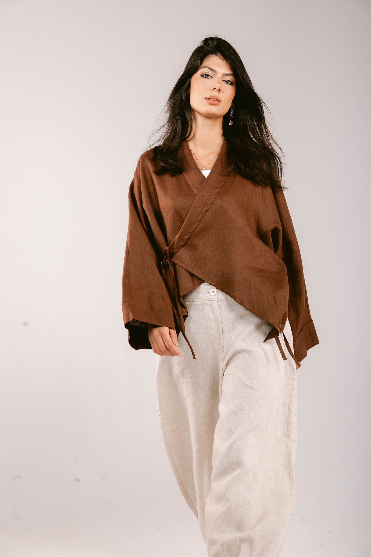 Such A Dreamy Linen Top - Brown