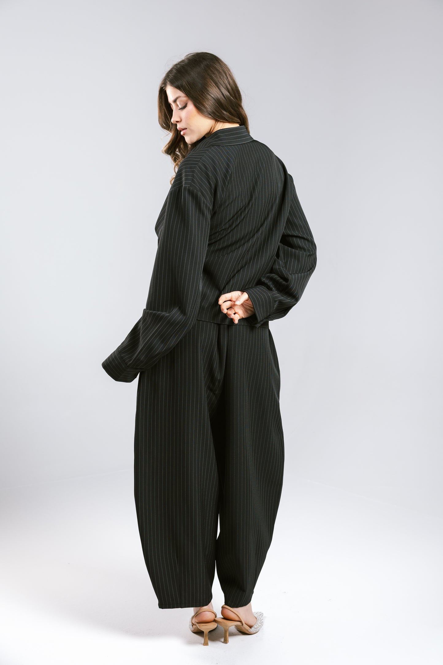 Knot Your Type Striped Set - Black