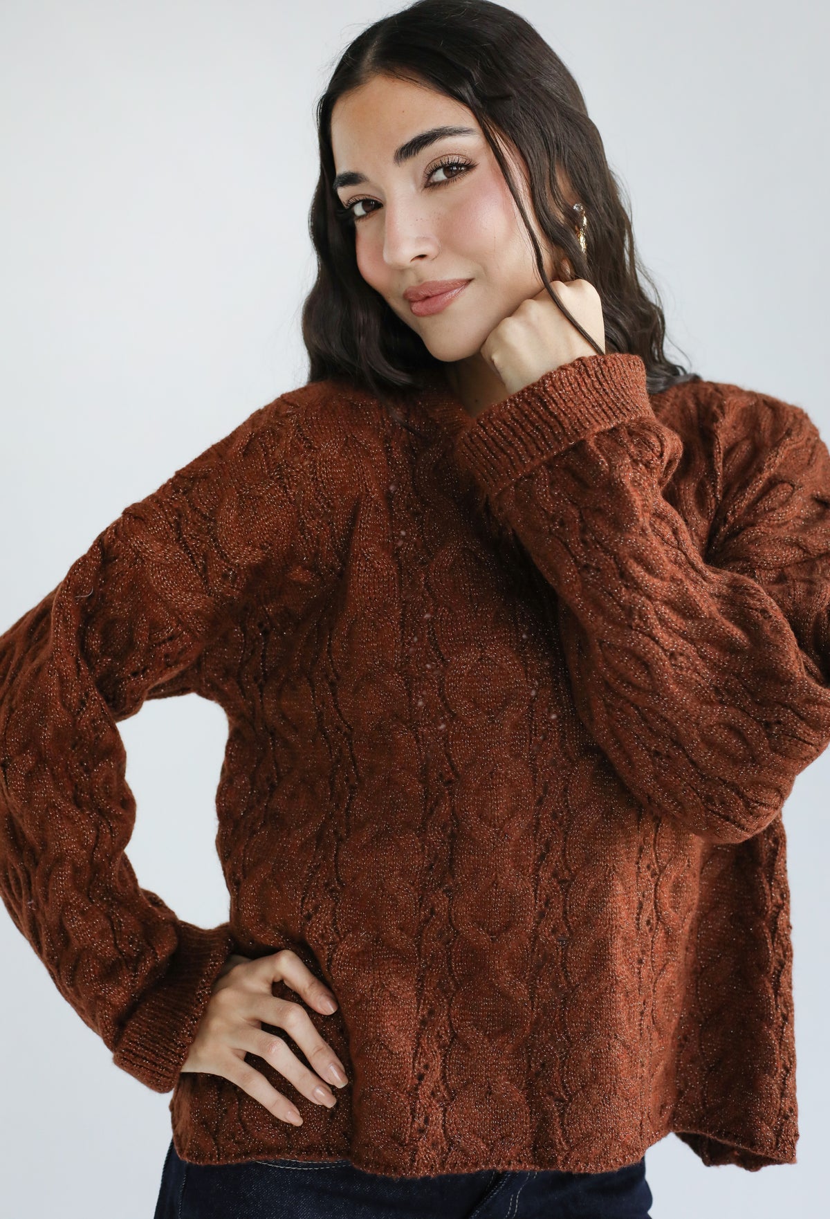 Sweet as you knit sweater - Rust