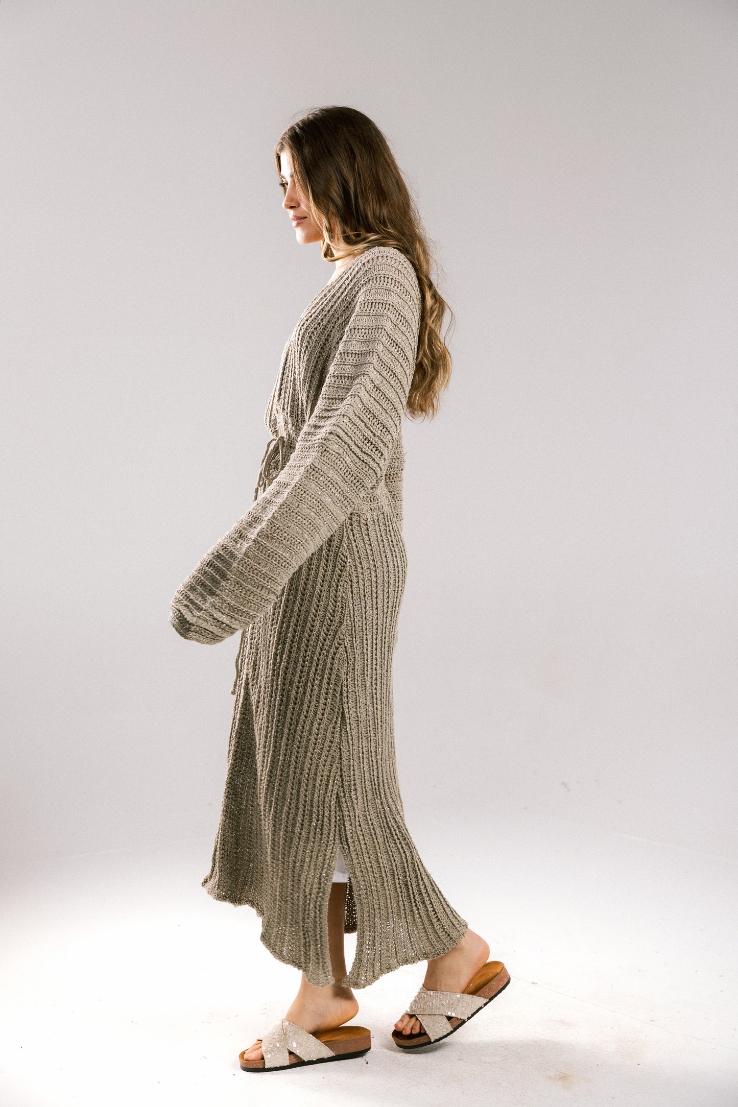 Sunbeam Crochet Coverup Dress - Taupe