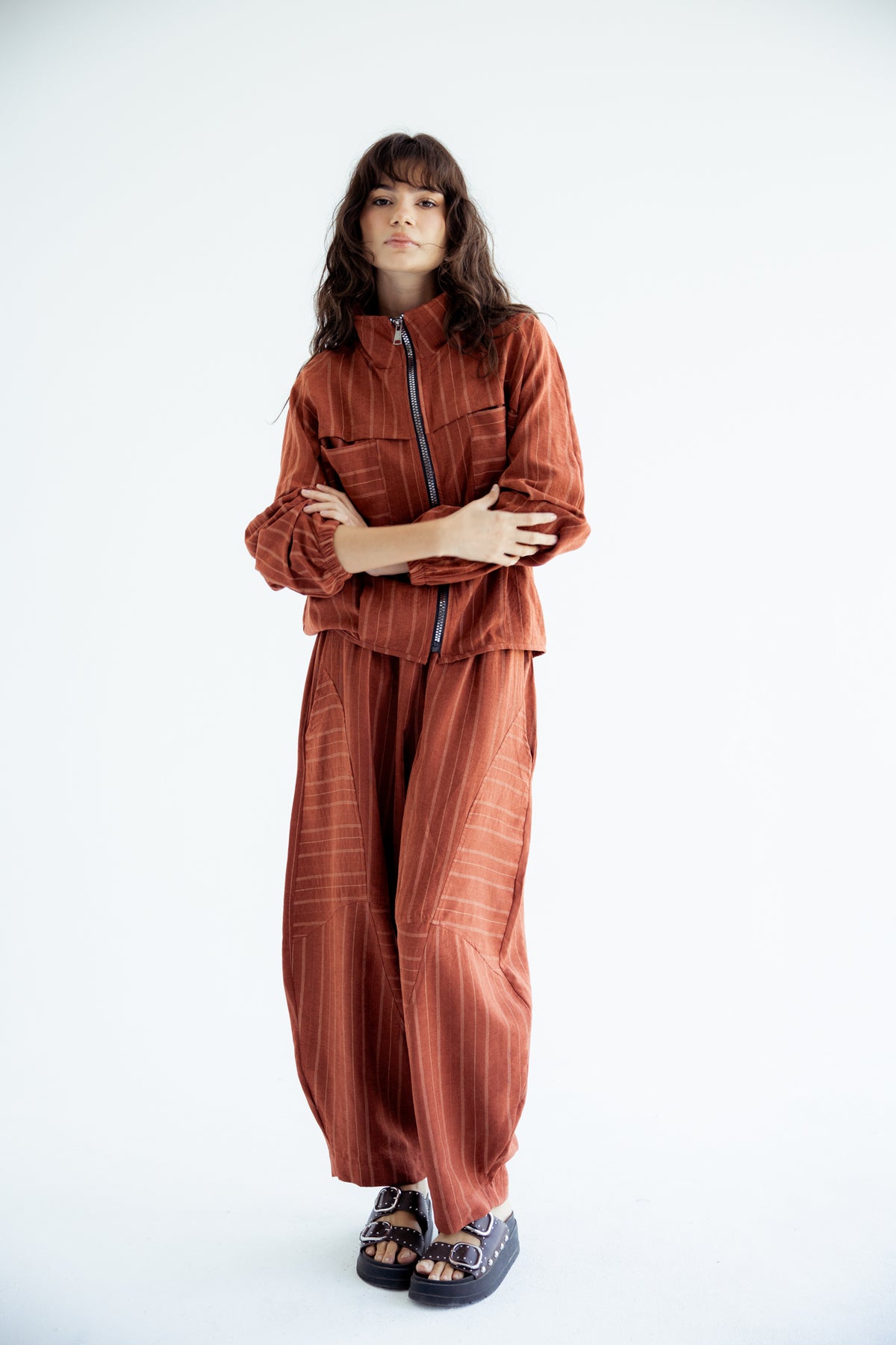 Now or Never Striped Set - Rust
