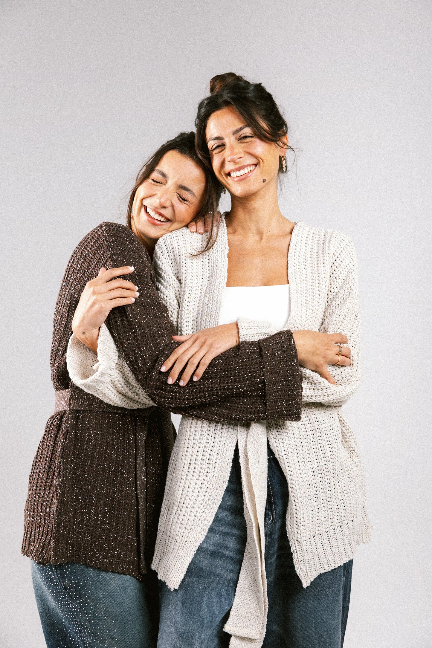 Crystal Skies Crochet Cardigan - Brown