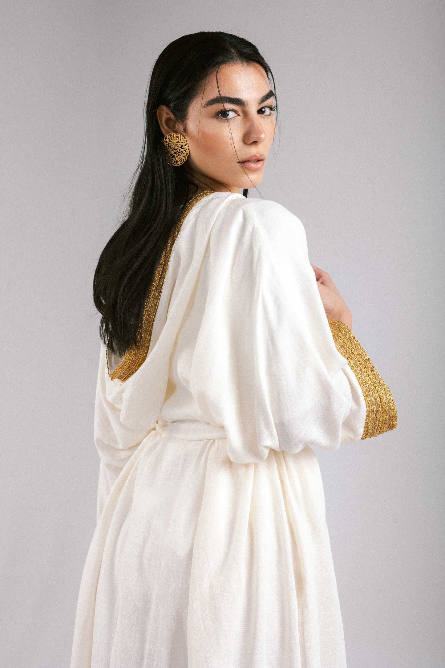 Marrakesh Linen Kaftan in White