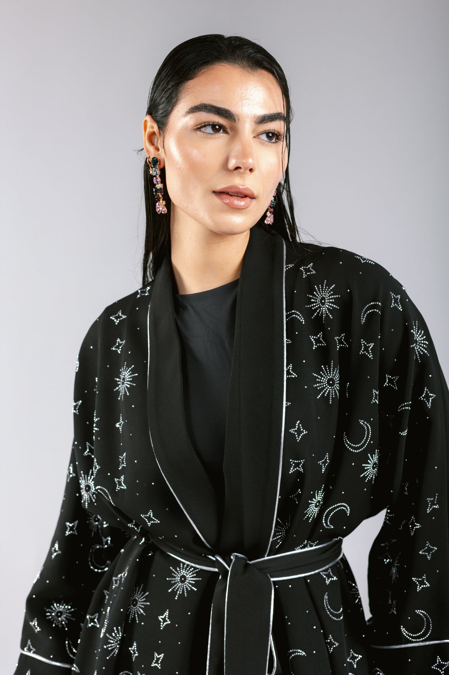 Over The Moon Kaftan in Black