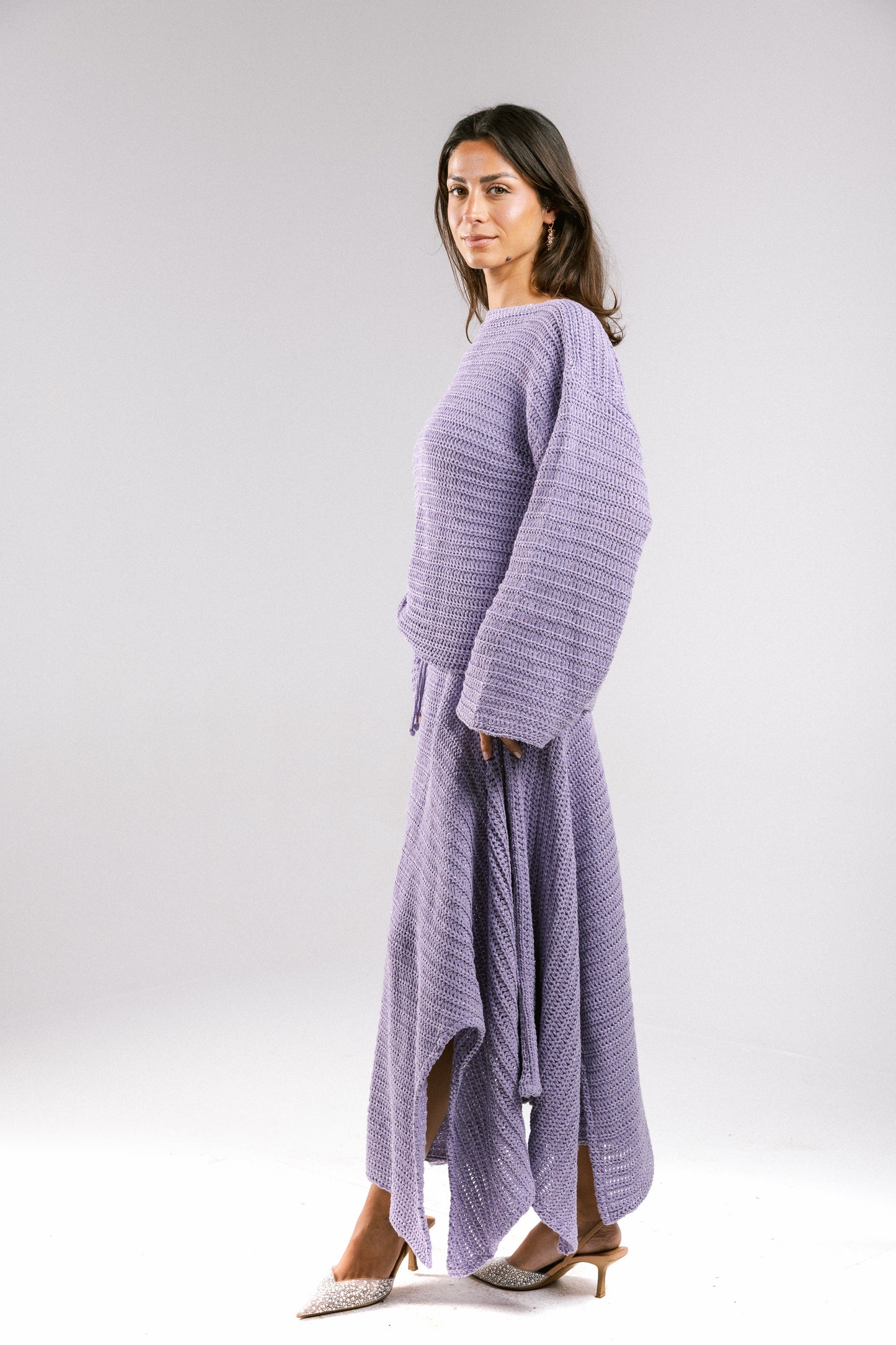 Shore Nights Crochet Skirt - Lilac