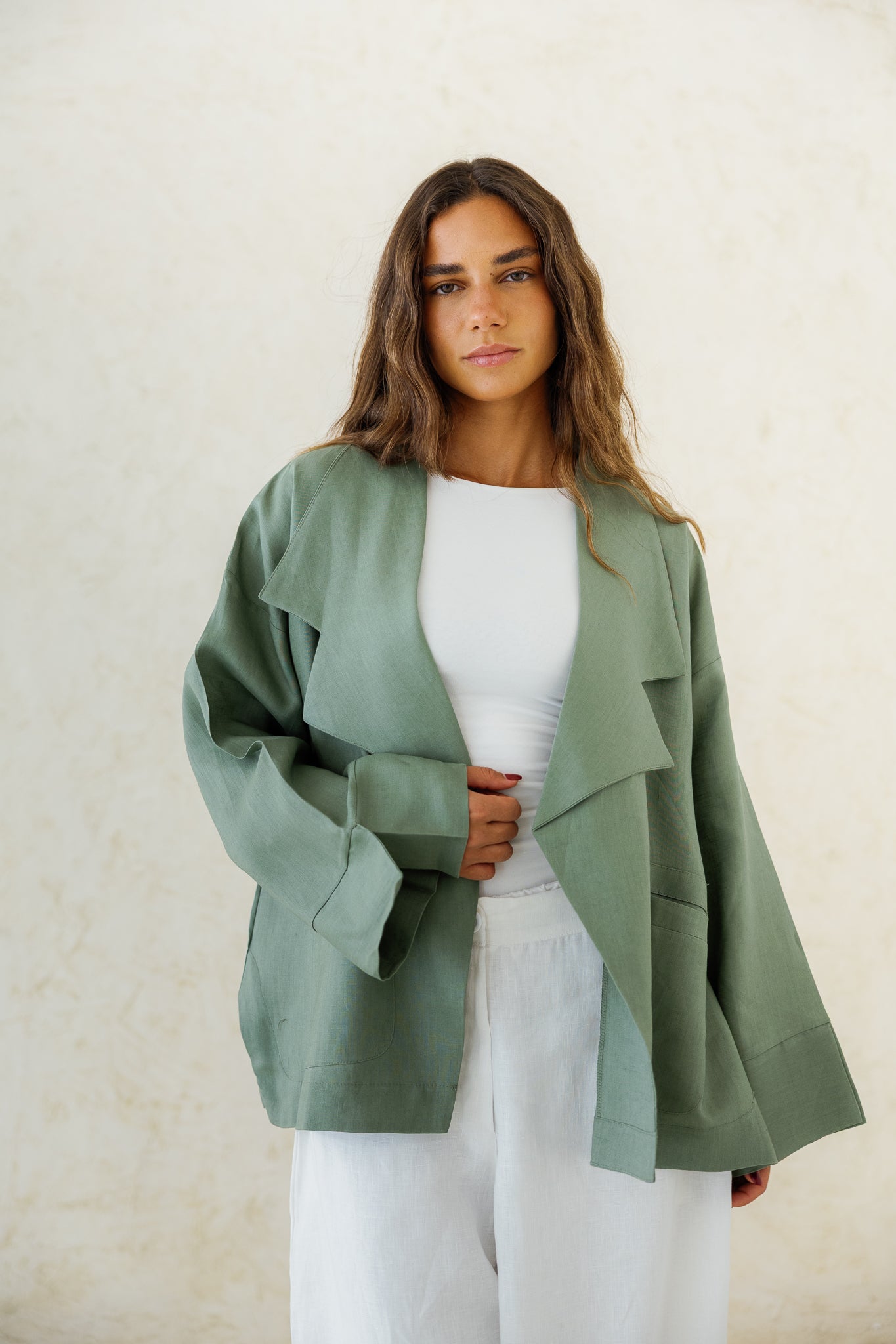 Full of Sunshine Linen Cardigan - Sage