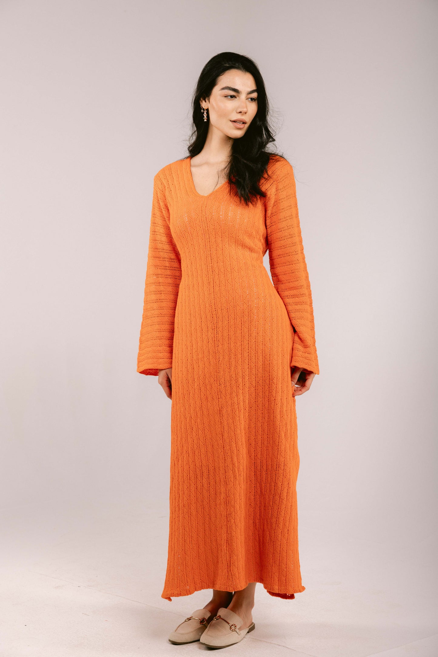 Sun Rays Crochet Dress - Orange