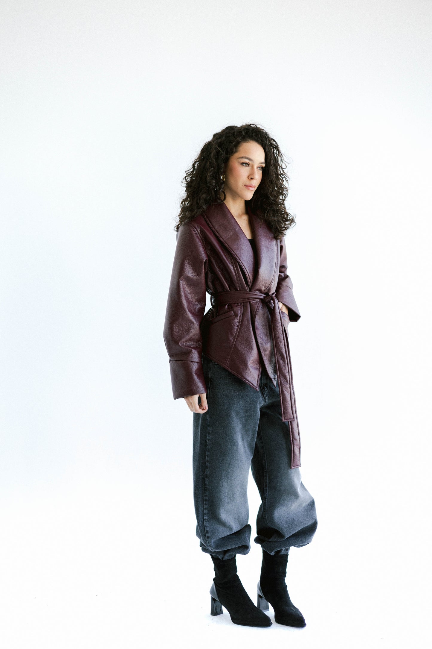 Risk Taker Leather Jacket - Burgundy