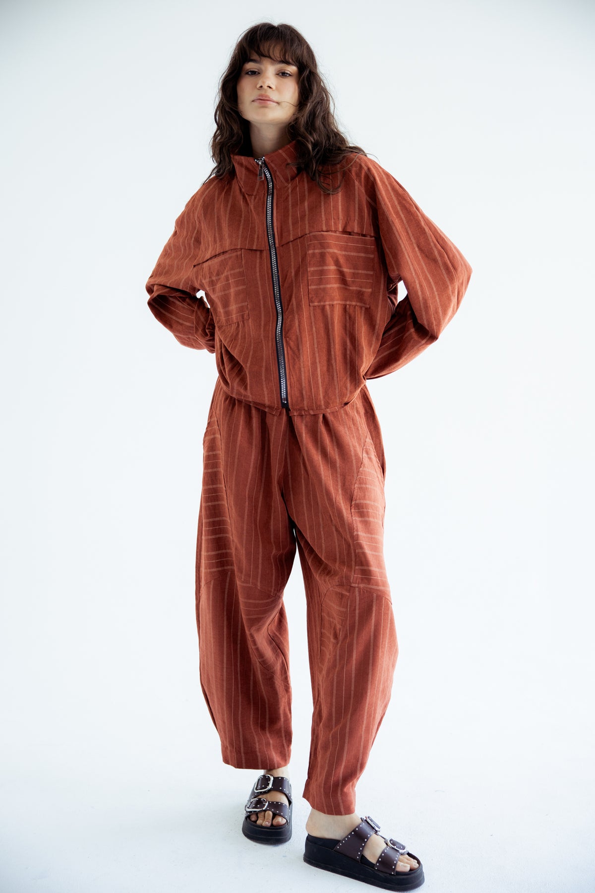 Now or Never Striped Set - Rust