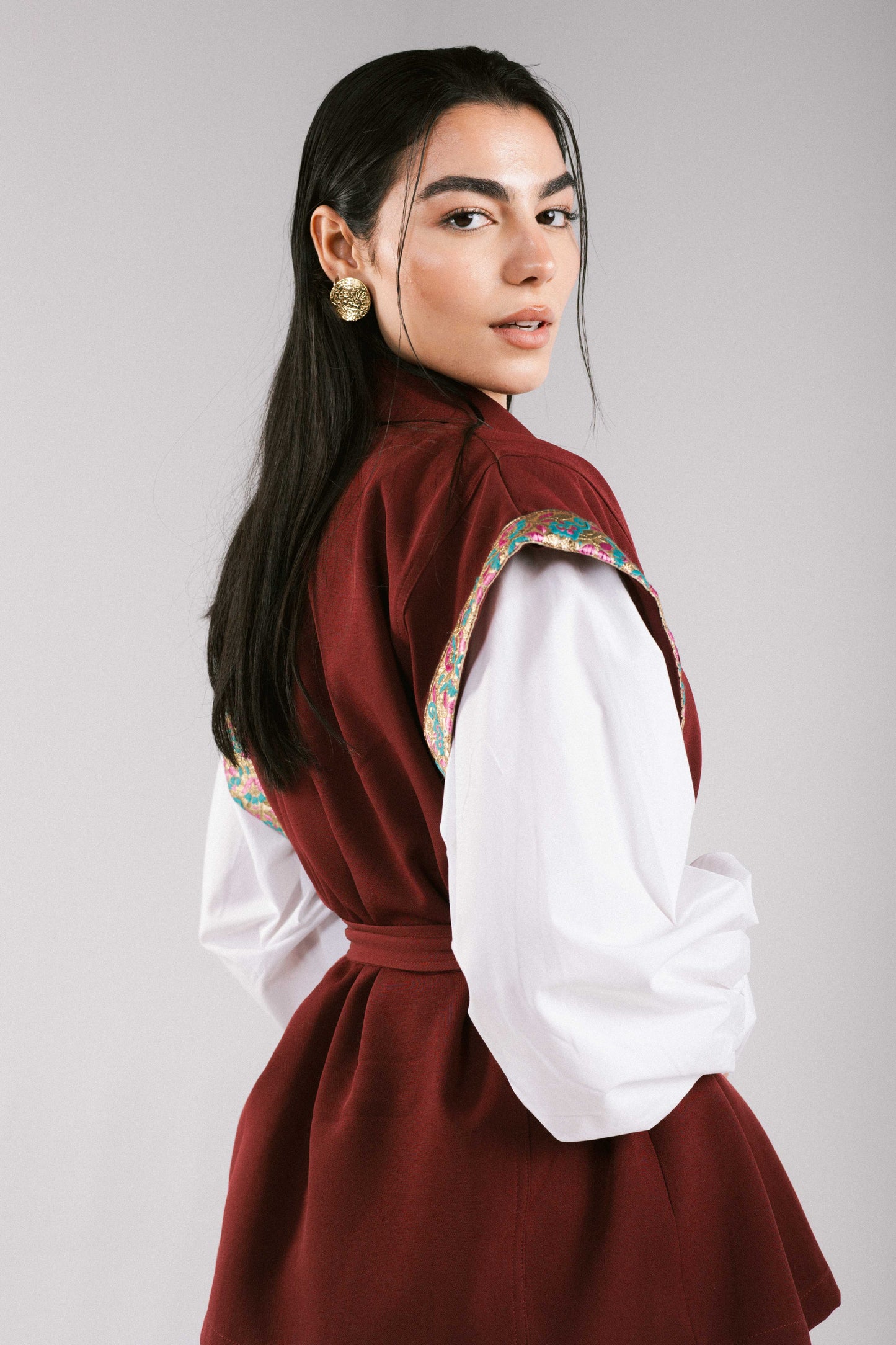 Top Notch Vest in Burgundy