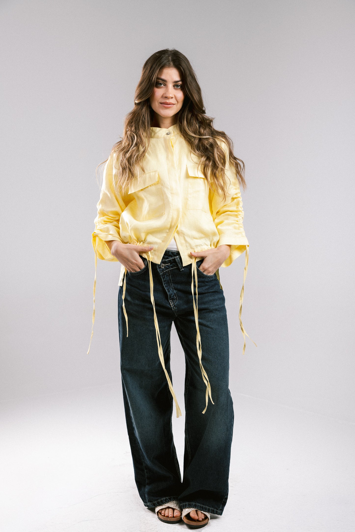 Pretty Fringes Linen Shirt - Butter Yellow