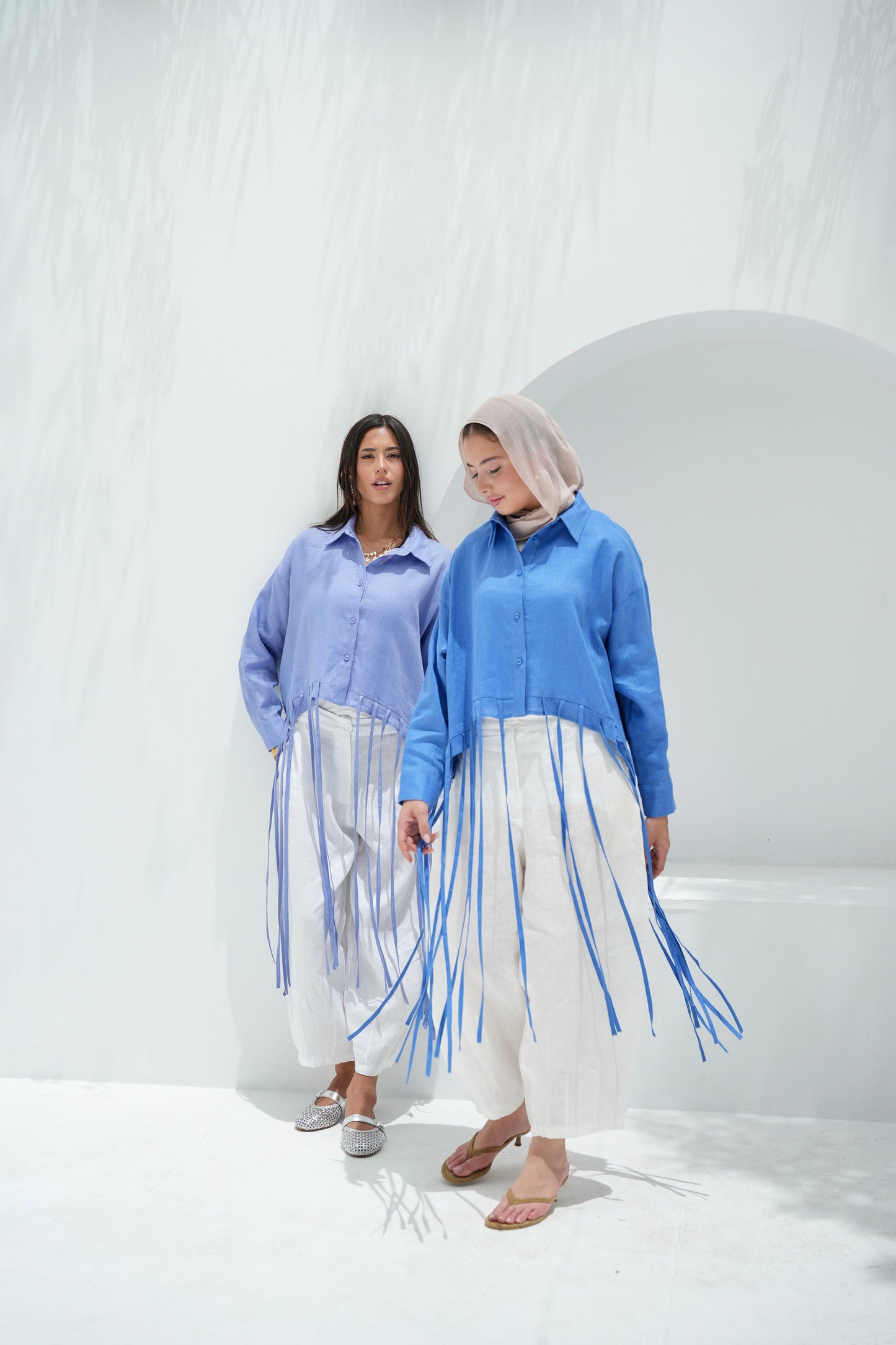 Girl’s Girl Linen Top - Sky Blue
