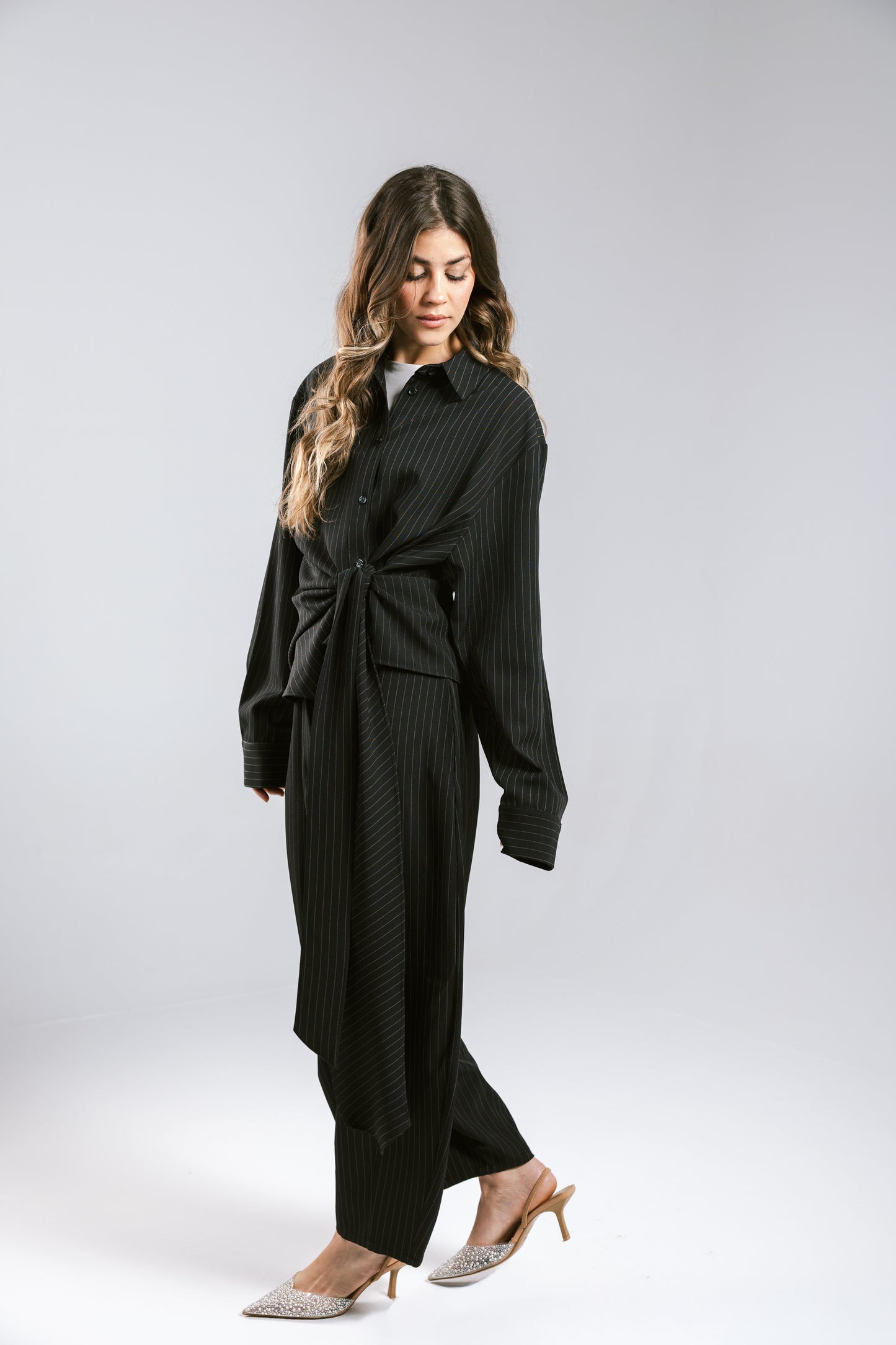 Knot Your Type Striped Set - Black