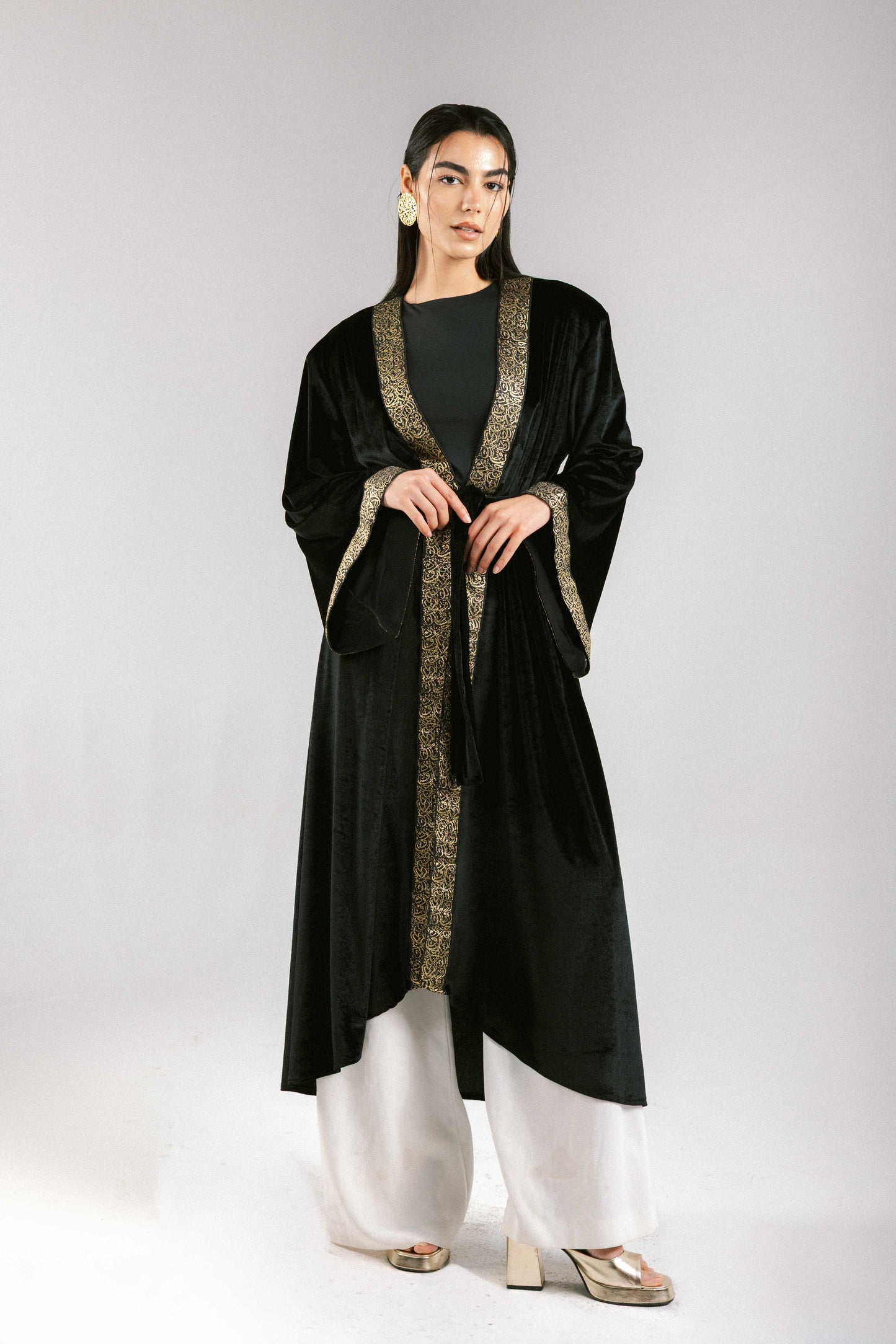 The Velvet Kaftan in Black
