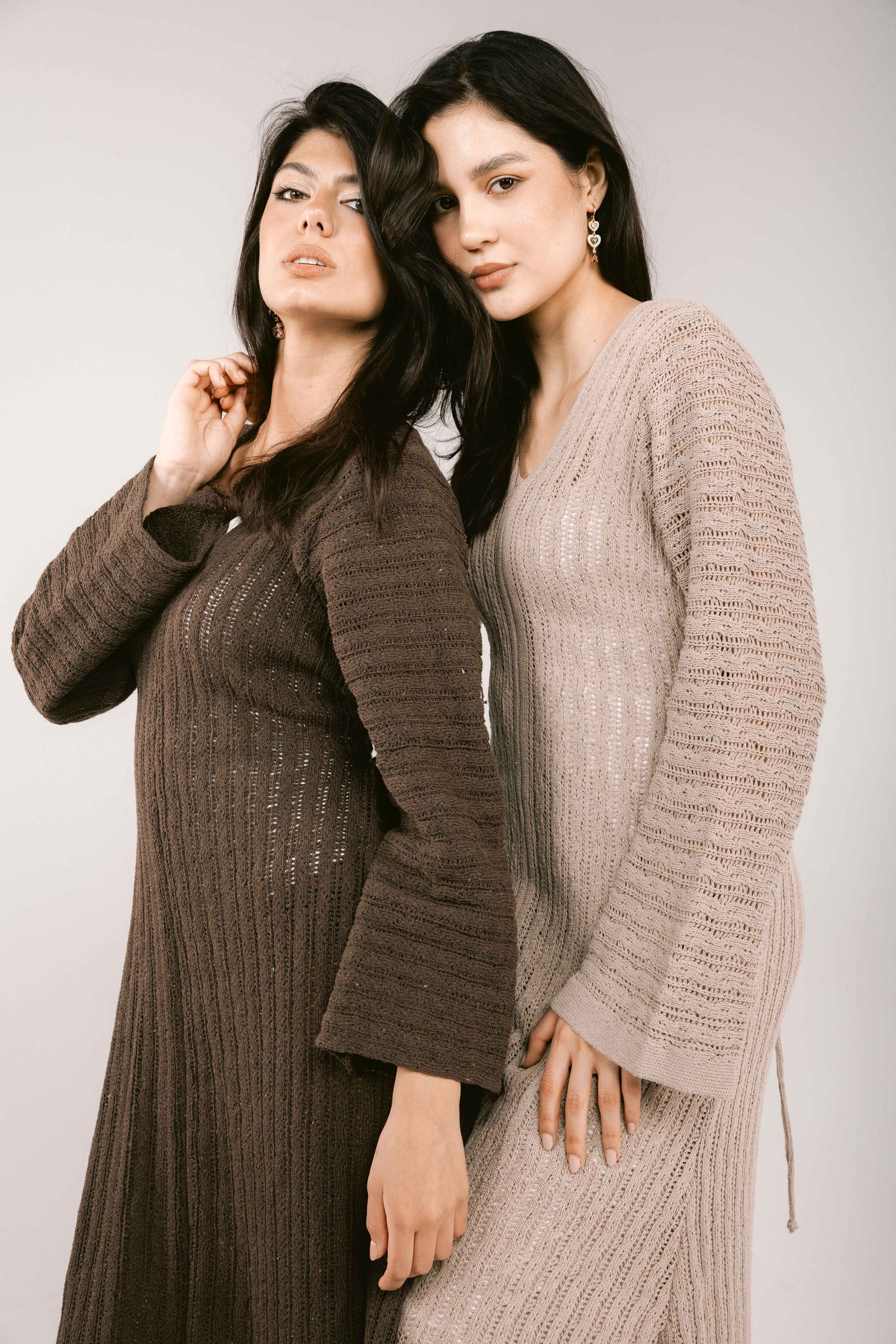 Sun Rays Crochet Dress - Brown
