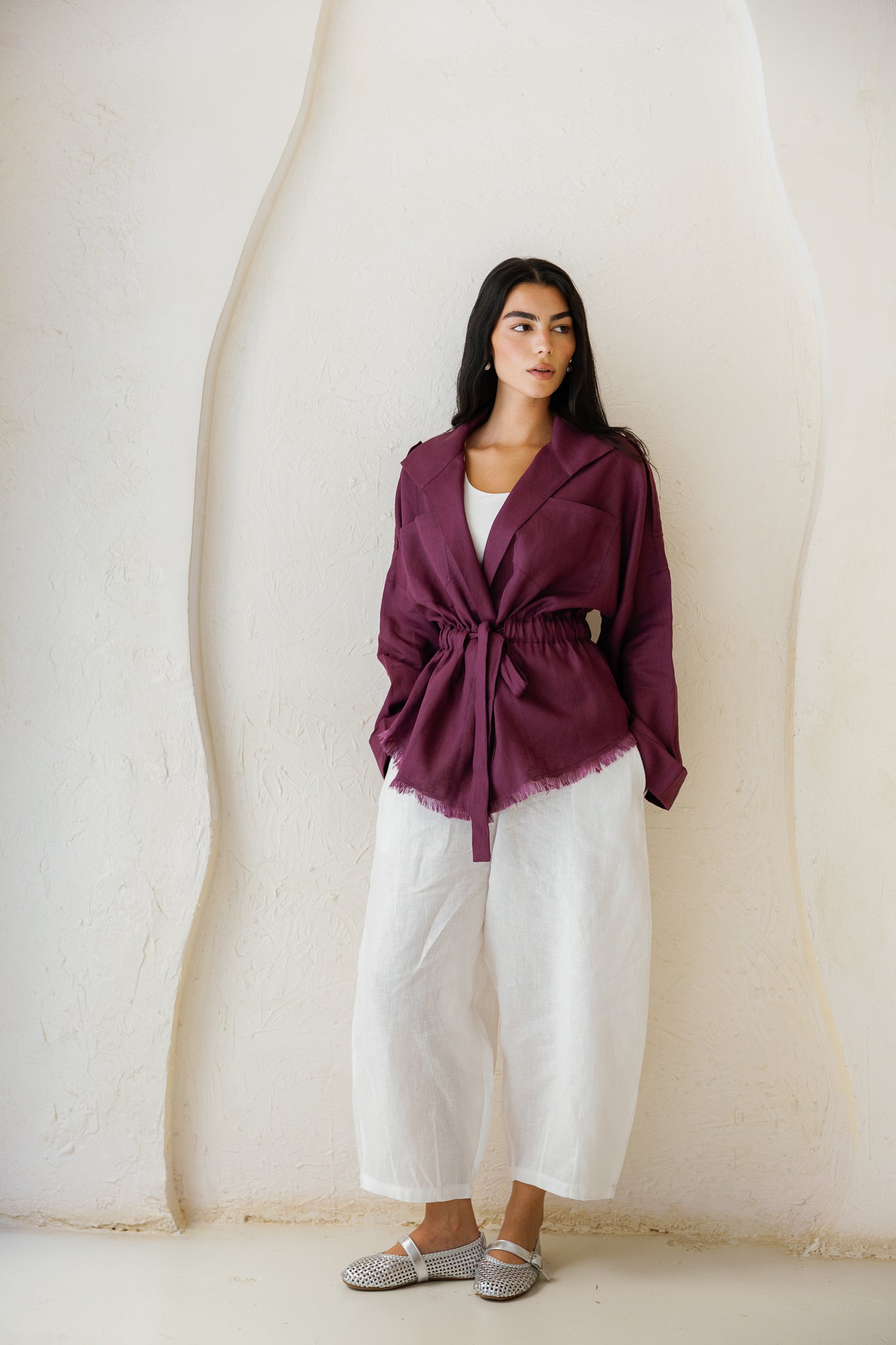 Amalia’s Signature Linen Top - Purple