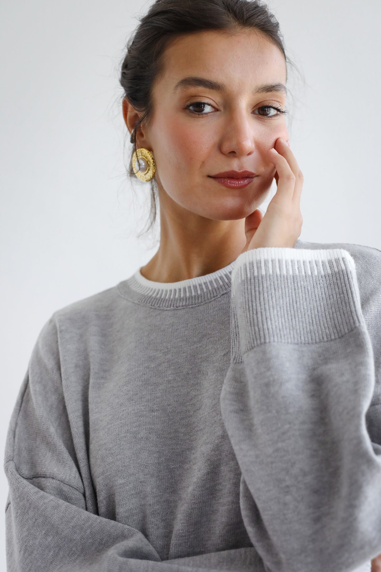 Minding My Business Knit Set - Grey