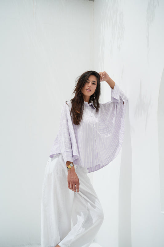 Over The Rainbow Striped Shirt - Lilac