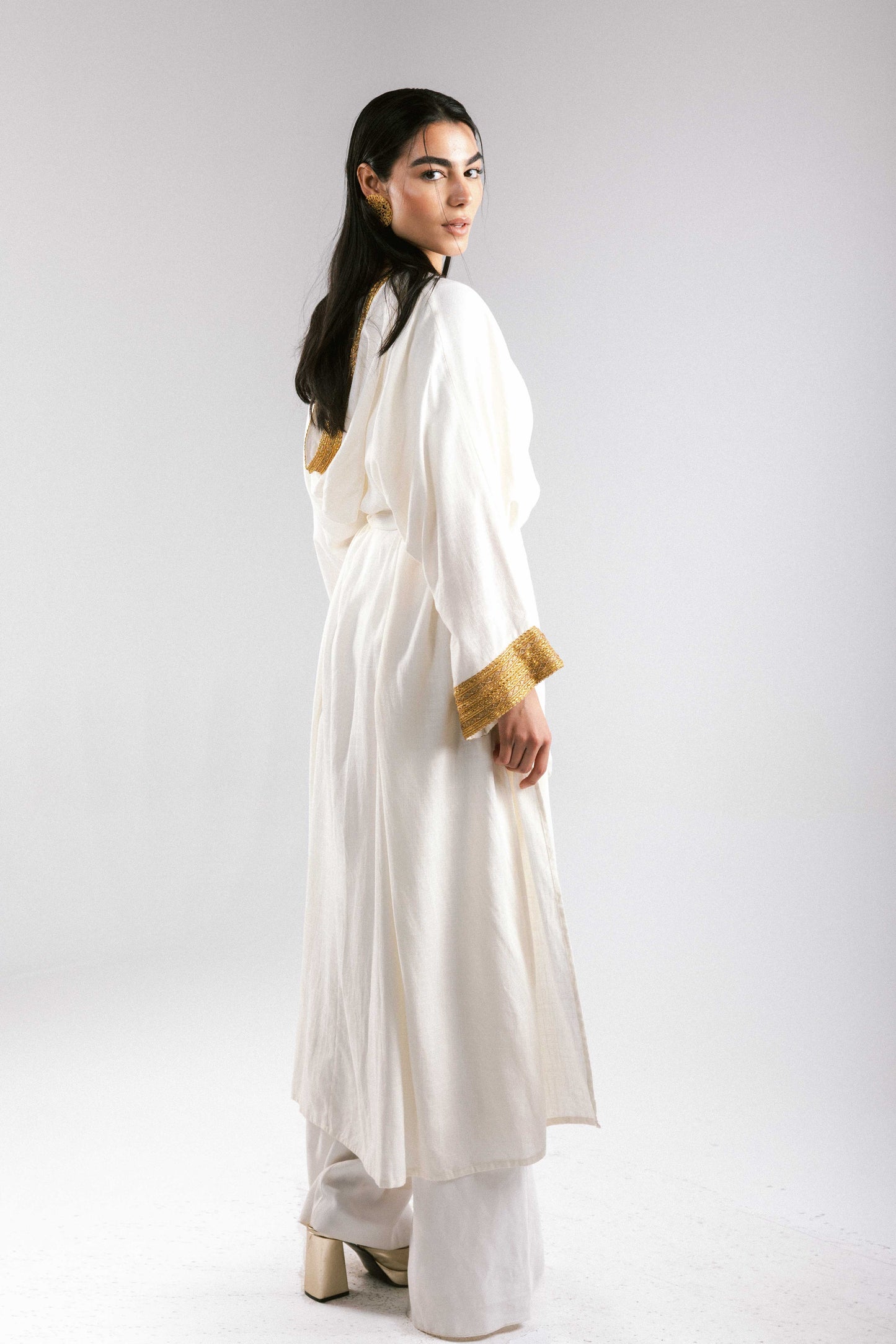 Marrakesh Linen Kaftan in White