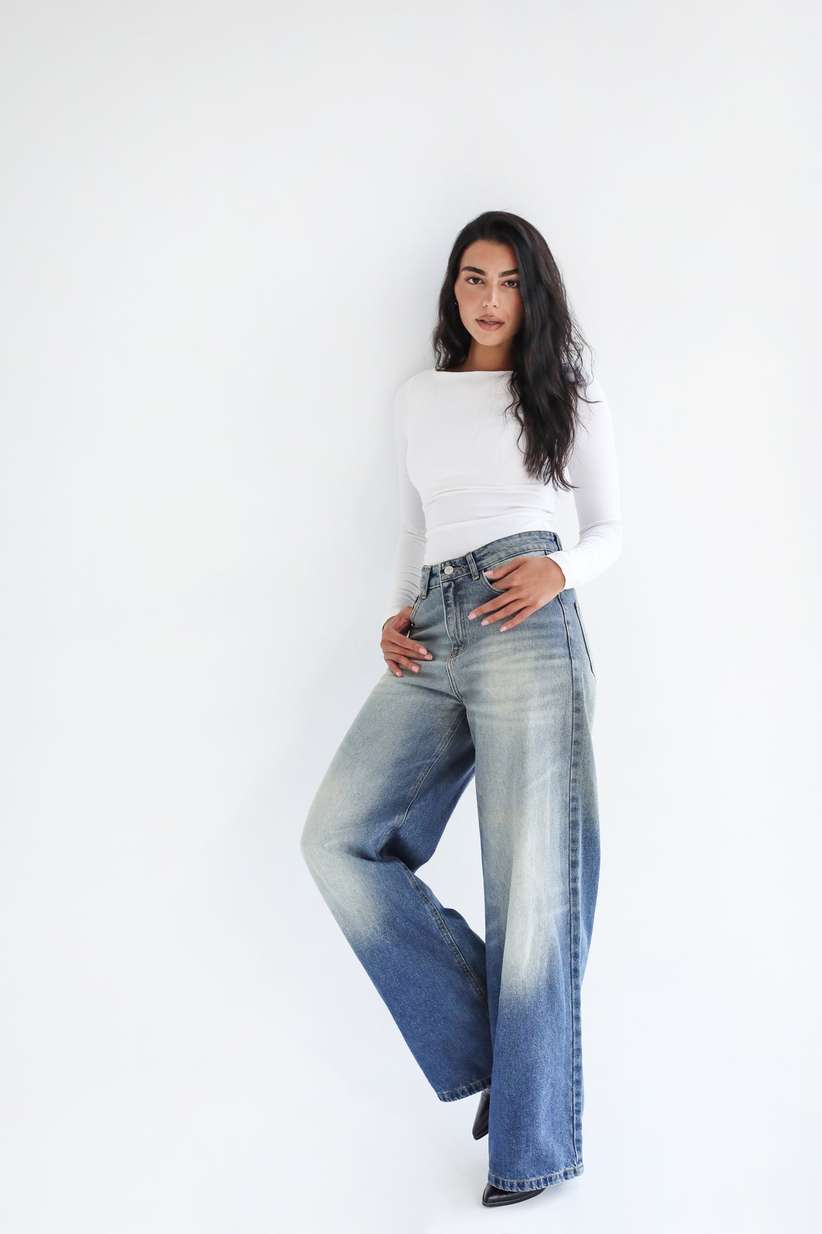 Standout Denim Pants in Washed Blue