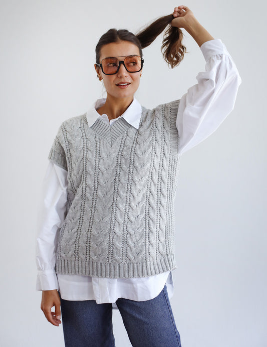 Never Better Knit Vest - Grey