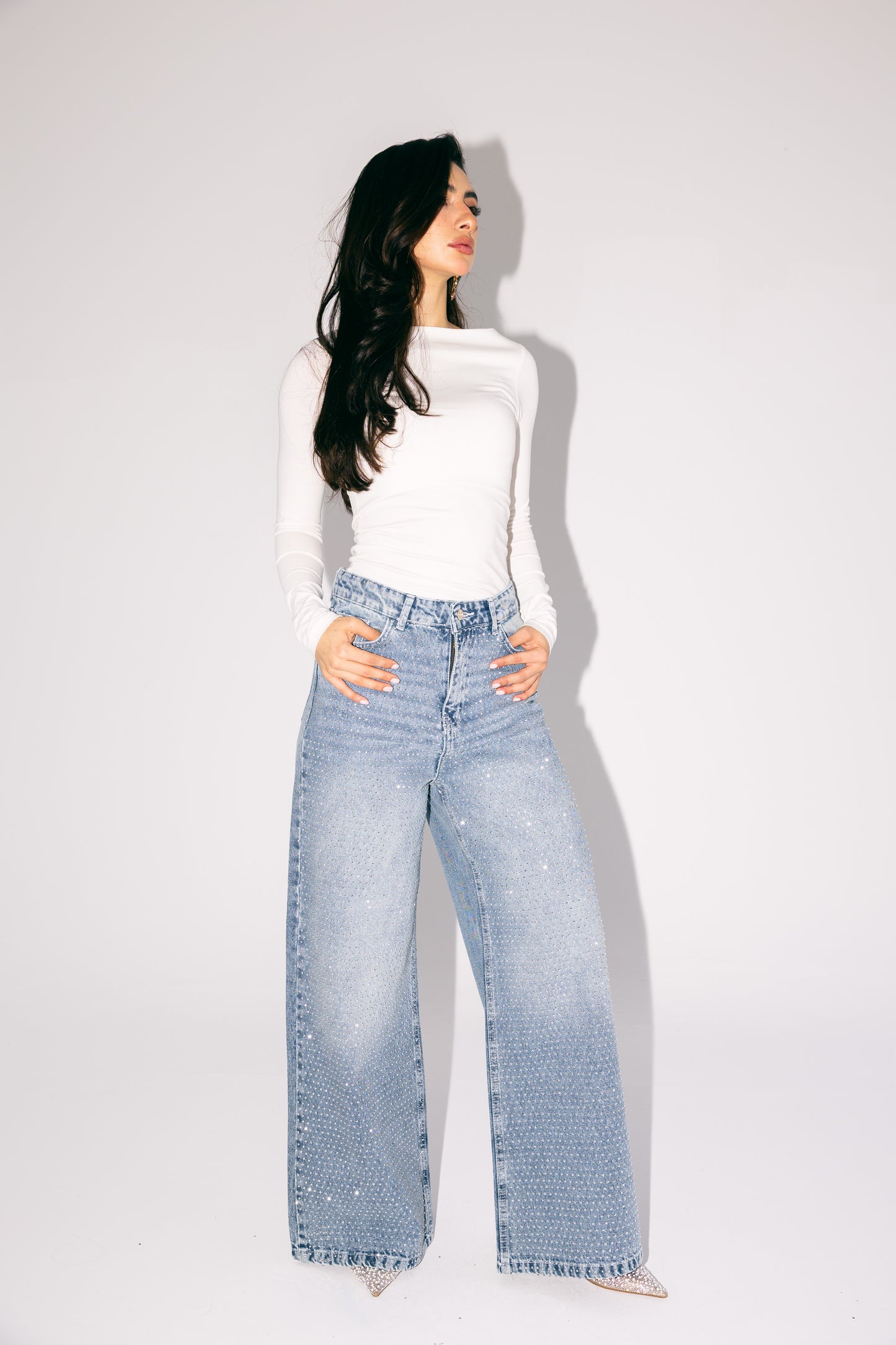 All Eyes On You Denim Pants - Light Blue
