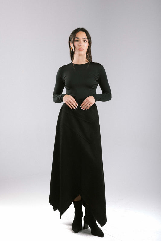 In Her Moment Suede Skirt - Black