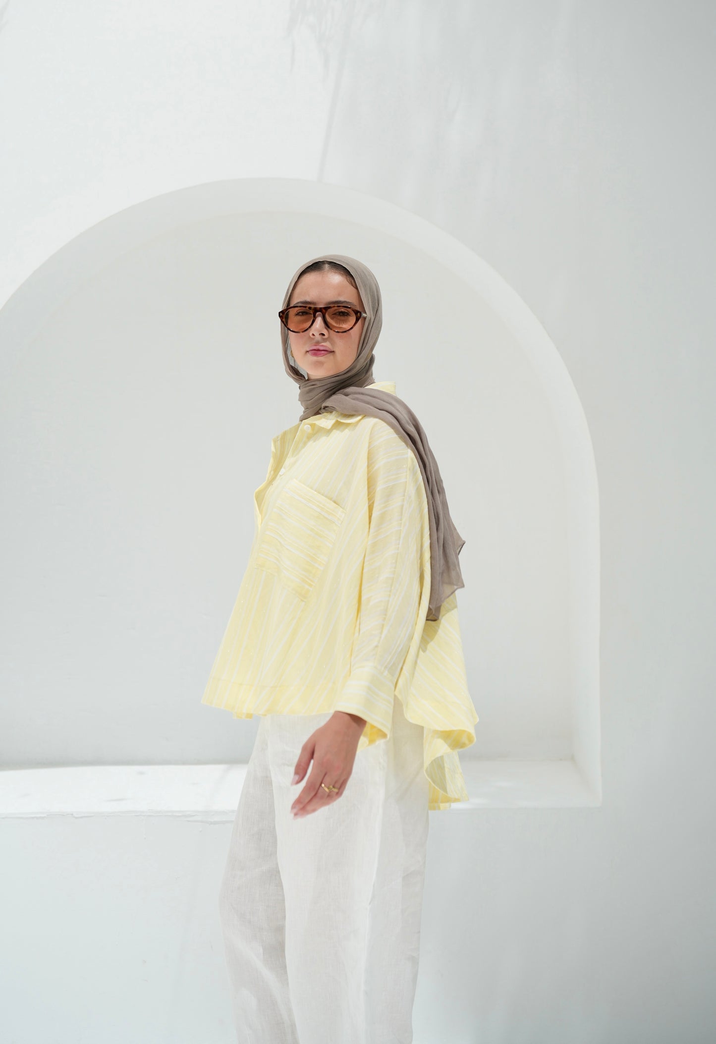 Over The Rainbow Striped Shirt - Yellow