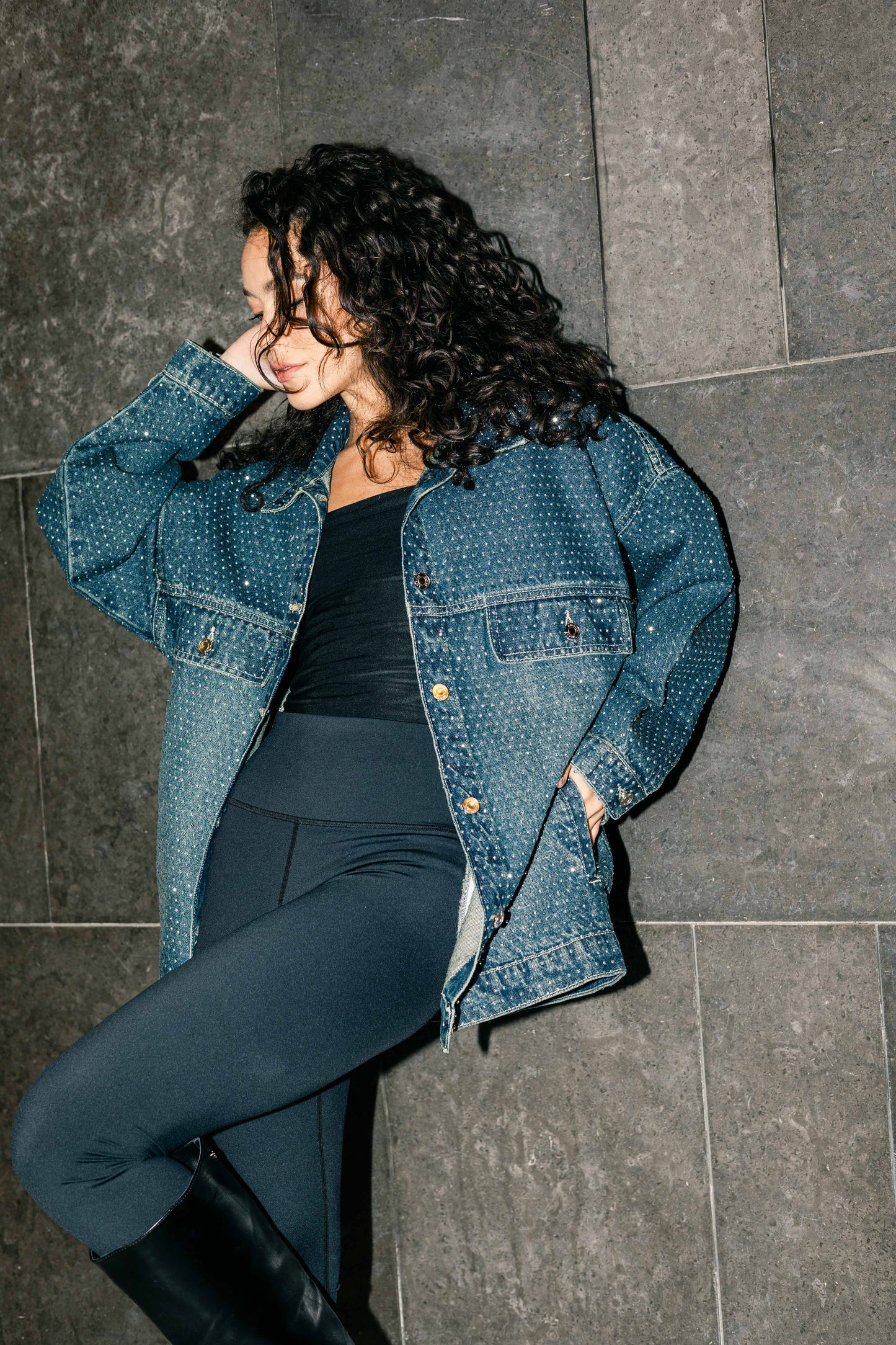 You’re A Gem Denim Jacket in Dark Blue