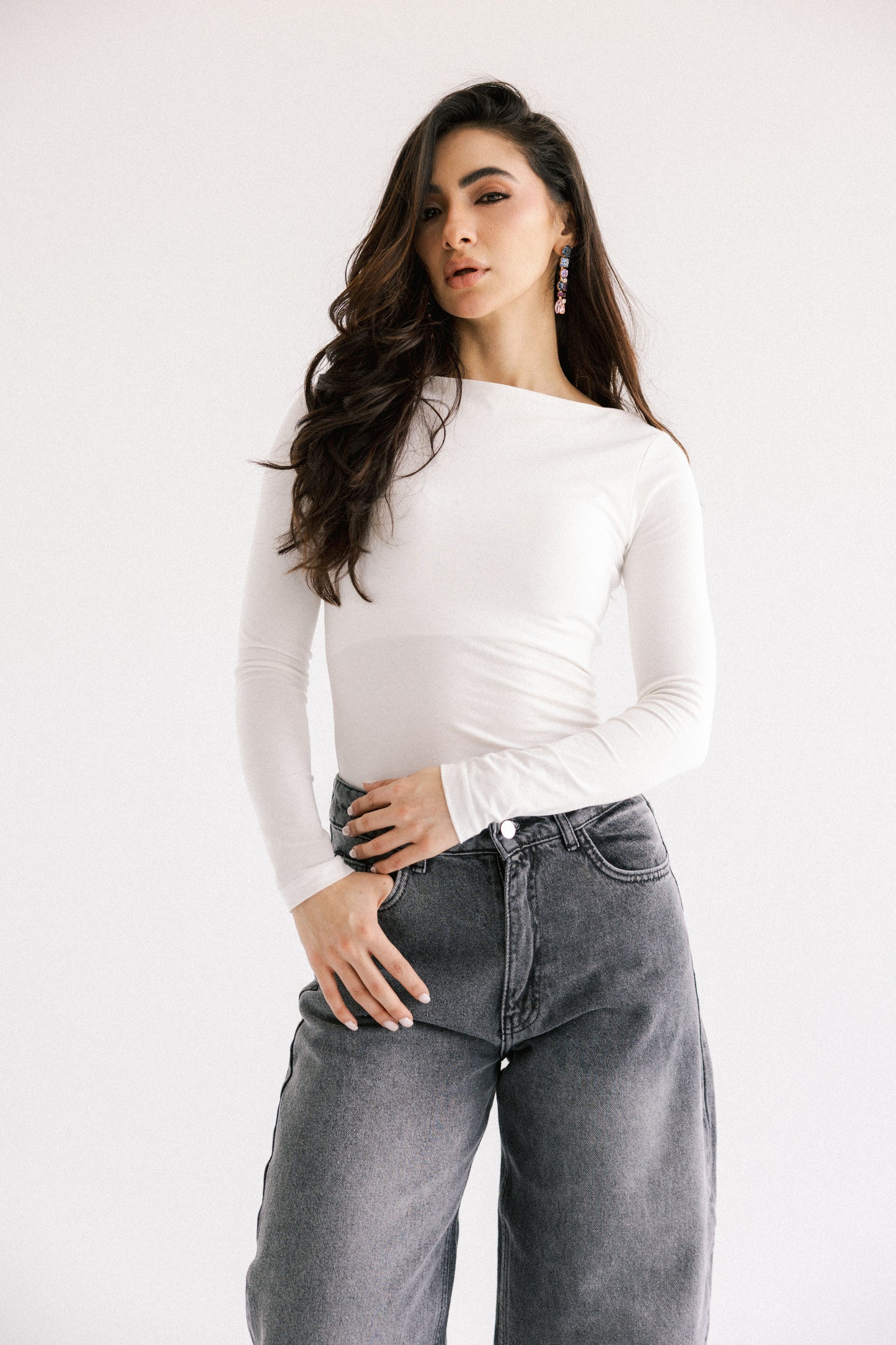 One and Only Balloon Denim Pants - Washed Grey