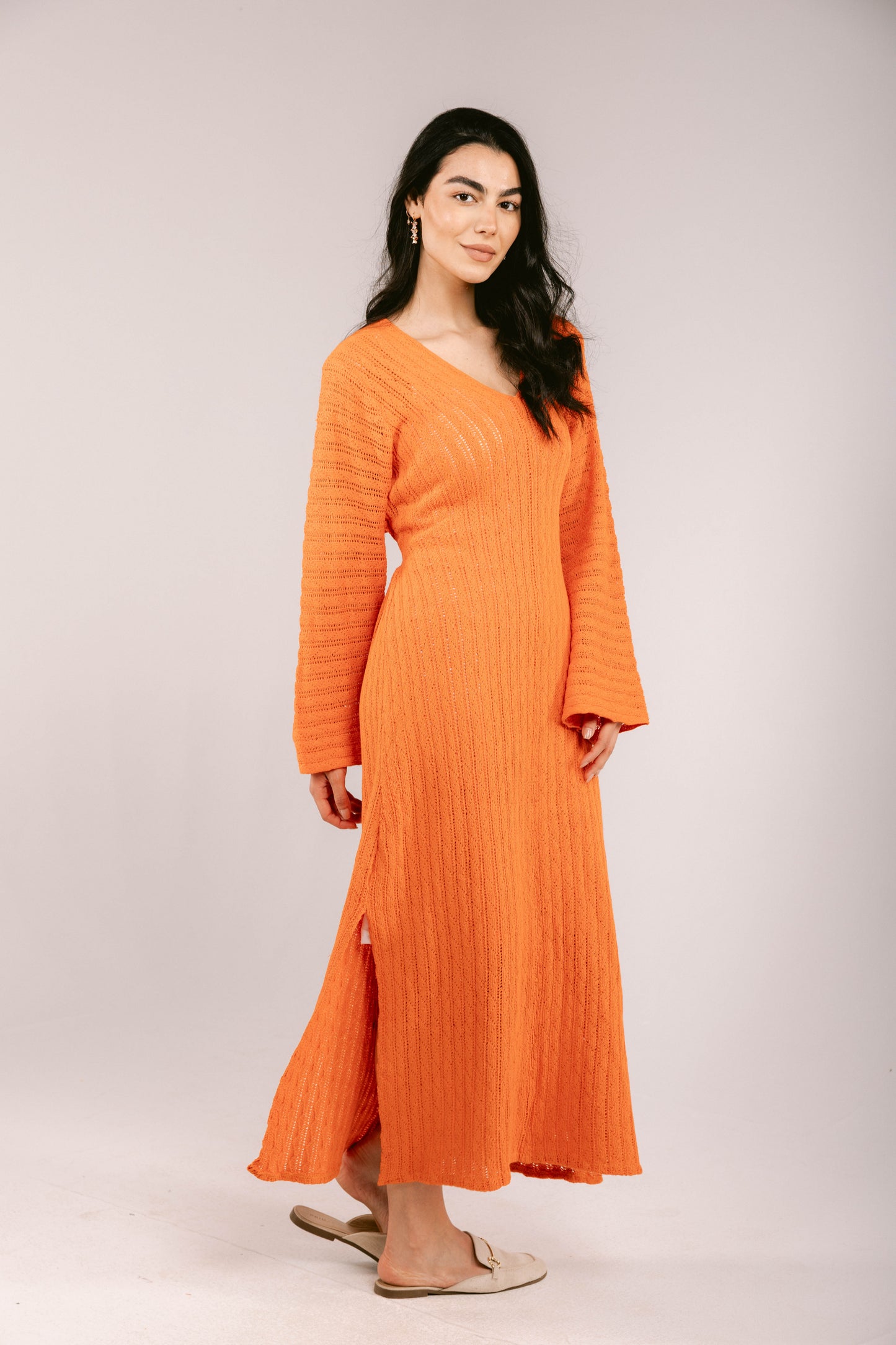 Sun Rays Crochet Dress - Orange