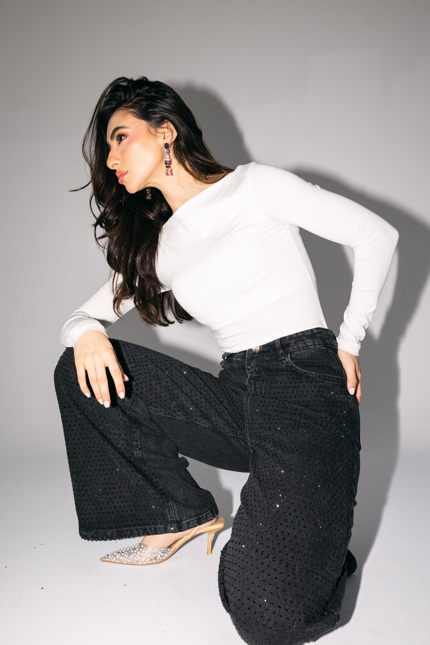 All Eyes On You Denim Pants - Black