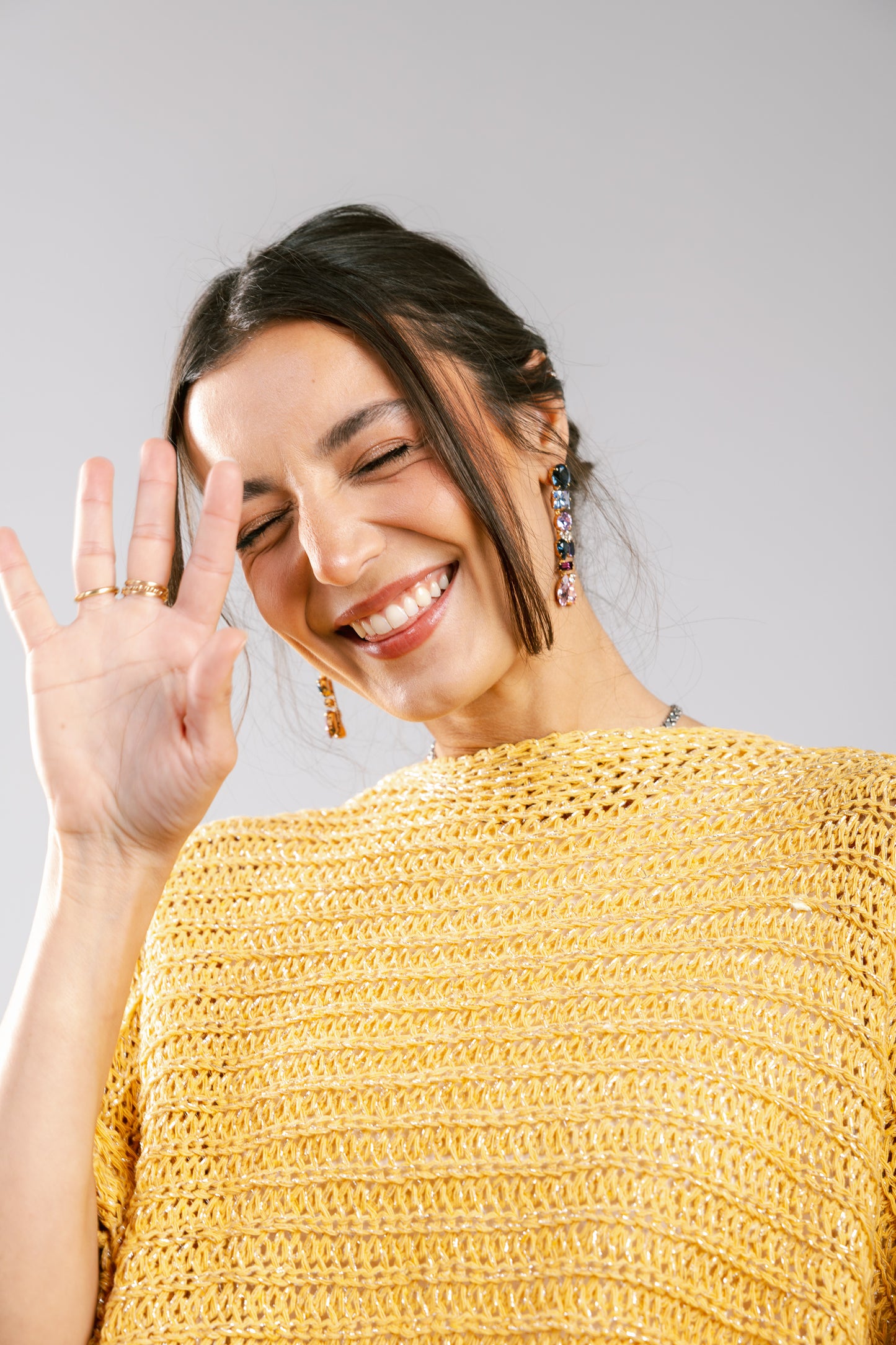 Seen At Sunset Crochet Cape in Yellow