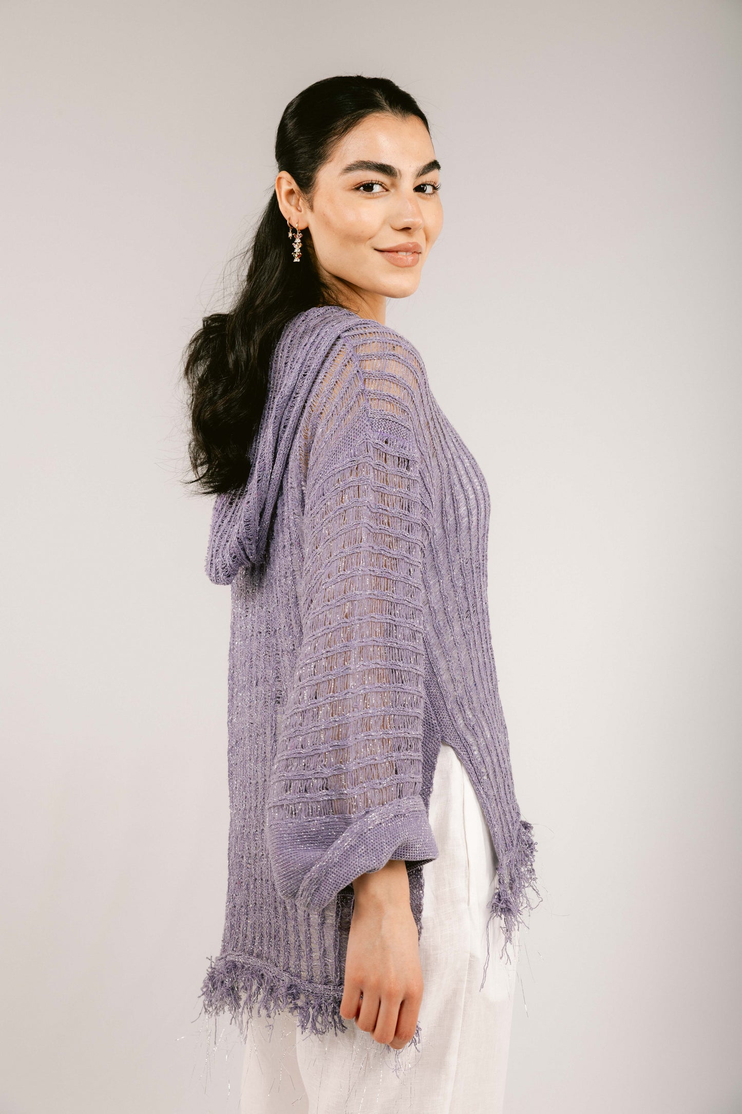By The Beach Crochet Top - Lilac