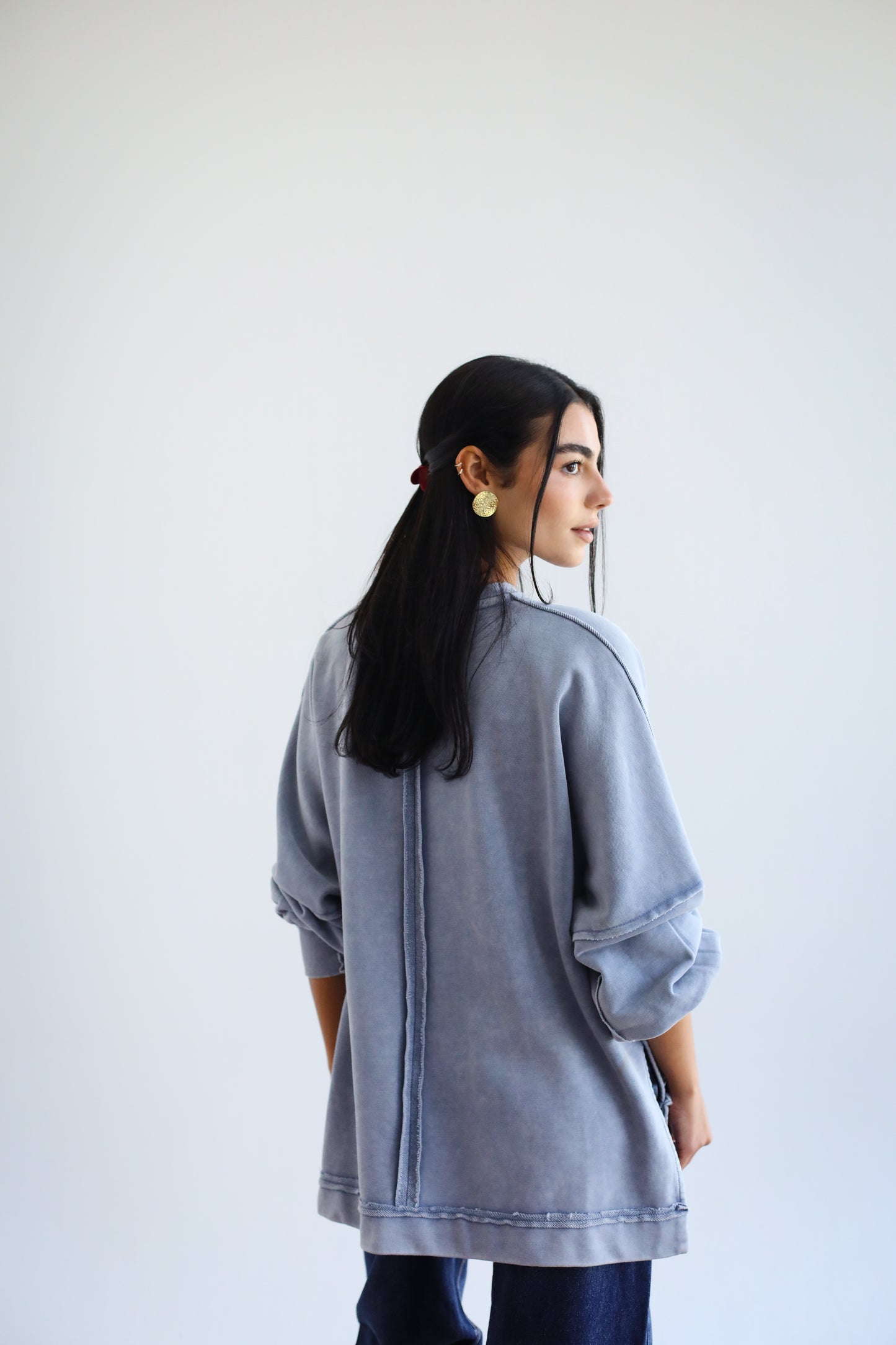 Sweet Escape Sweatshirt - Washed Babyblue