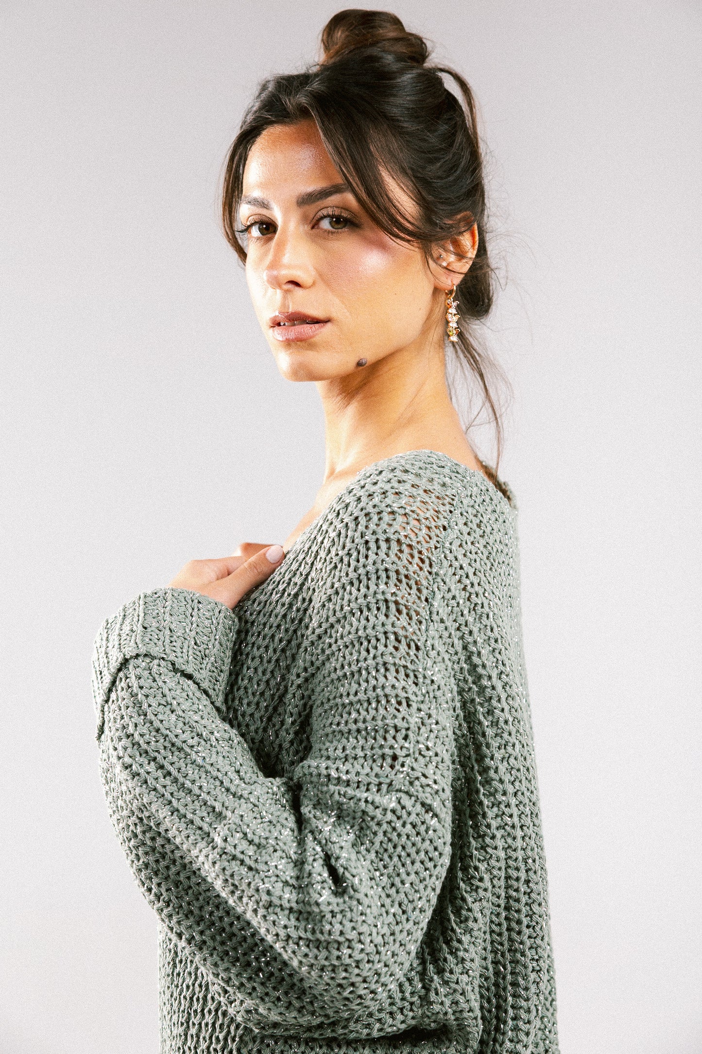 Crystal Skies Crochet Cardigan - Olive