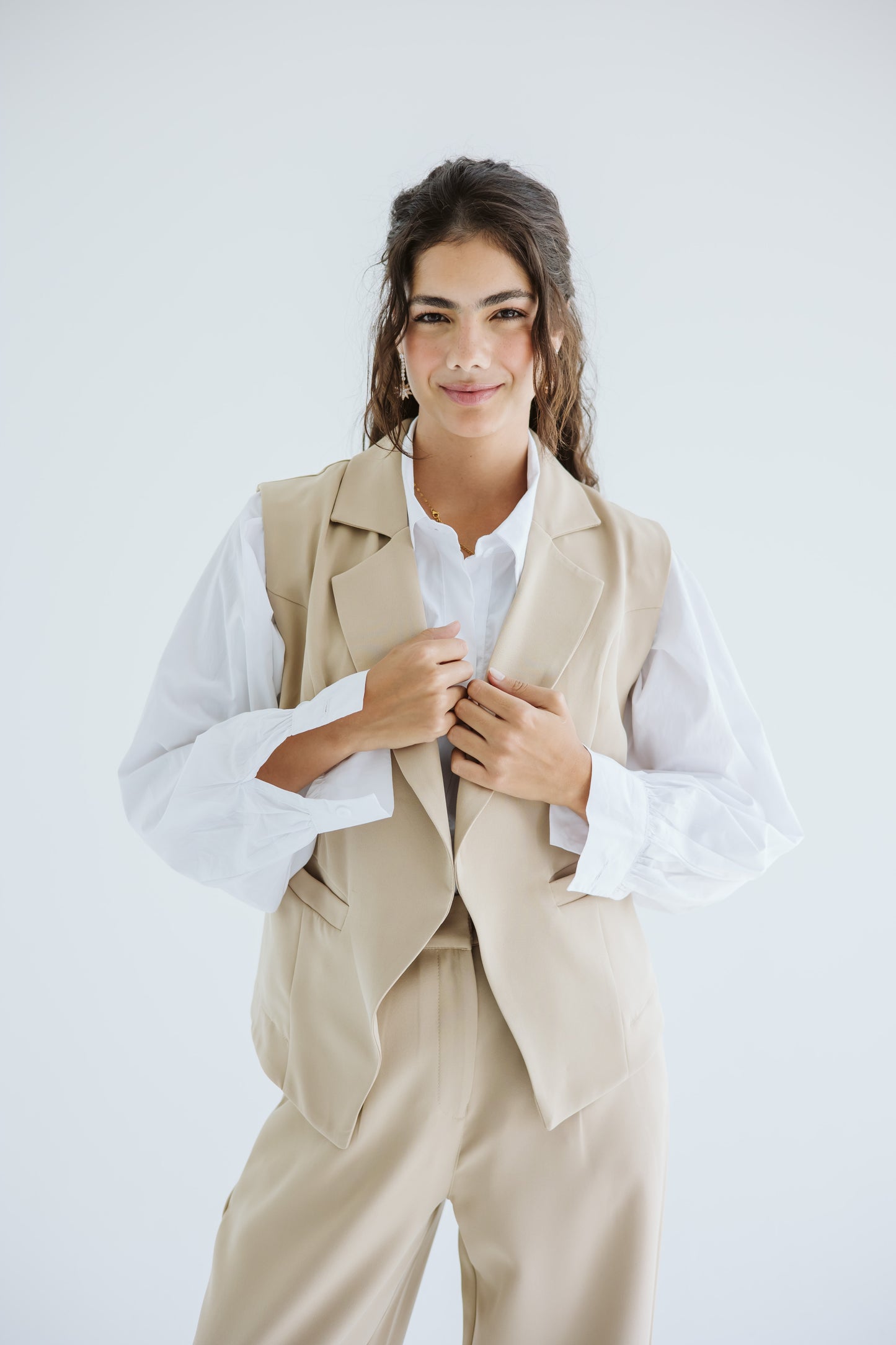 Tailored Waistcoat - Beige
