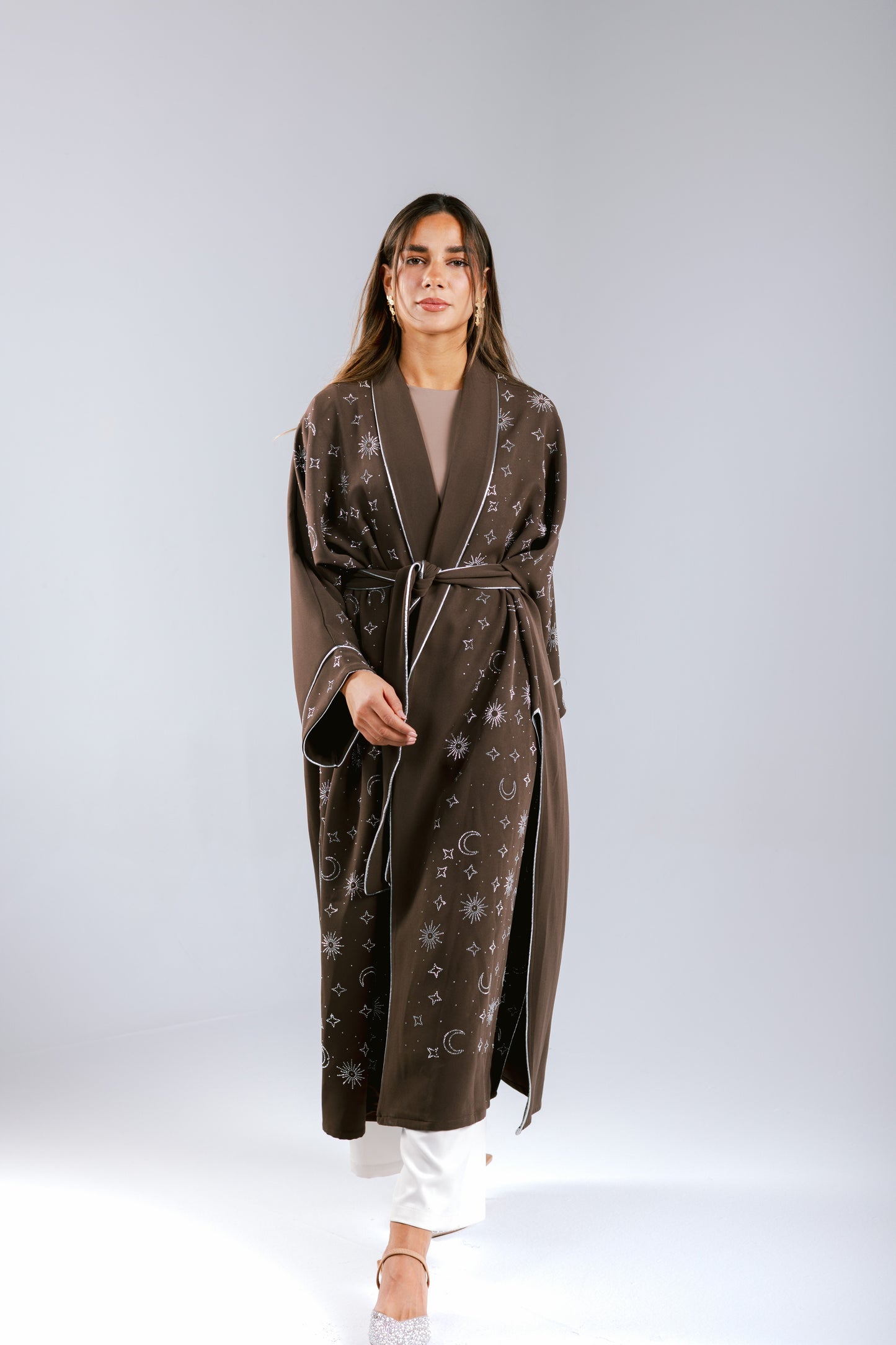 Over The Moon Kaftan in Brown