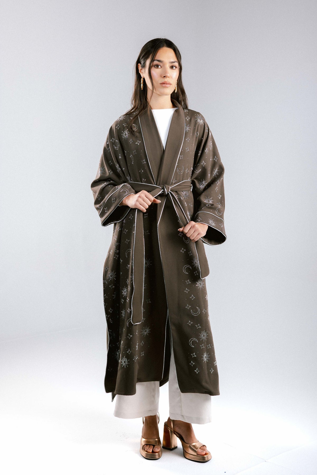 Over The Moon Kaftan in Brown