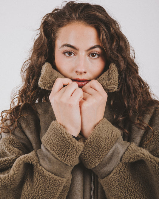 Cozy Reversible Coat - Olive