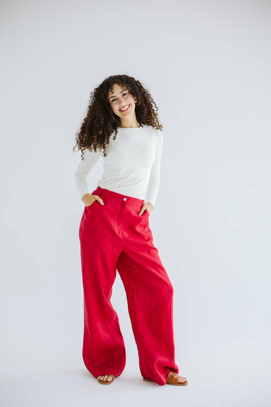 All You Need Linen Pants - Red