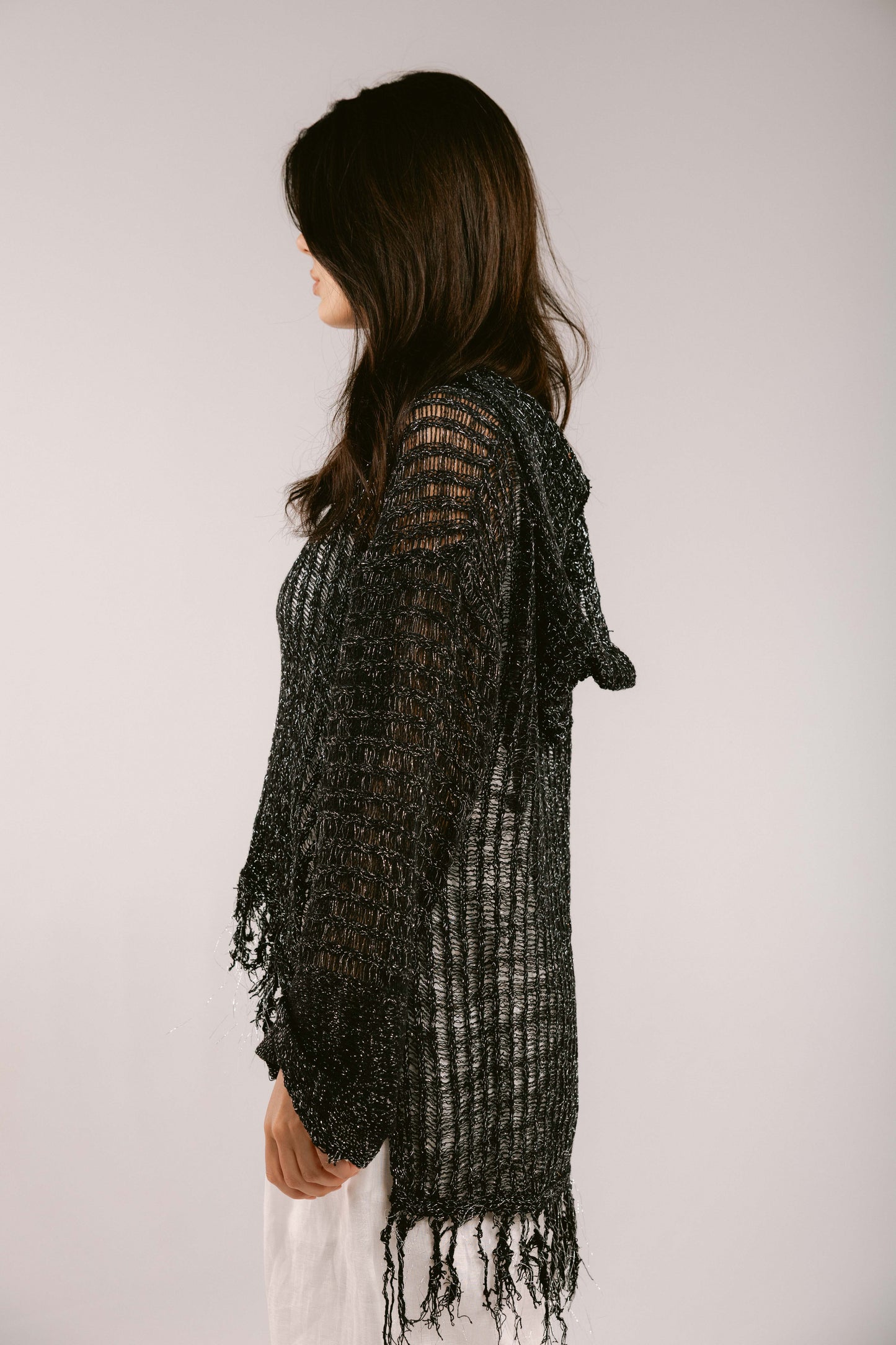 By The Beach Crochet Top - Black