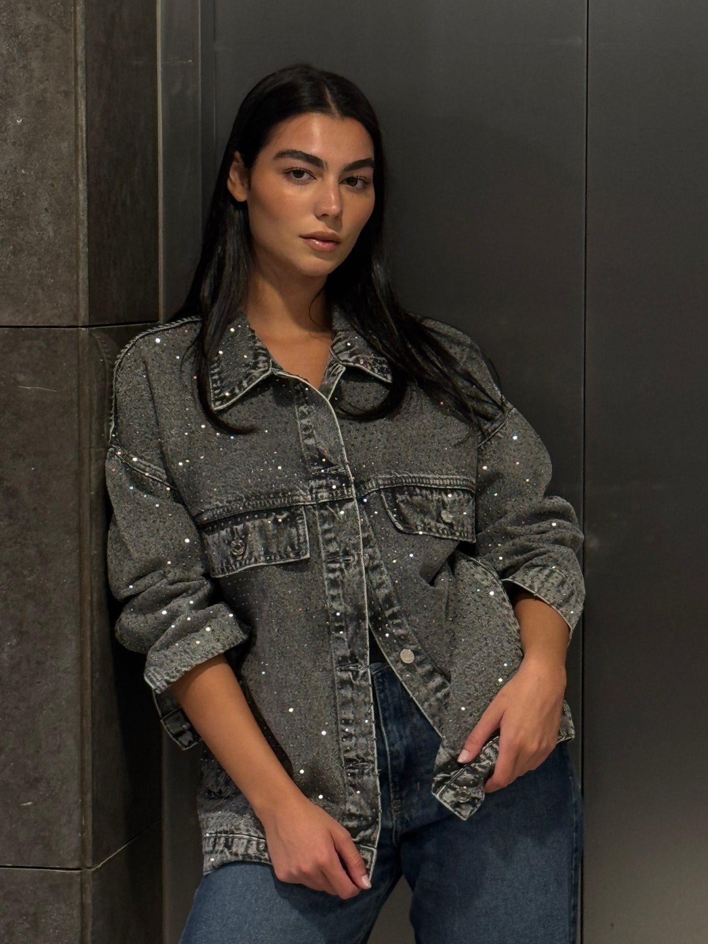 You’re A Gem Denim Jacket in Grey