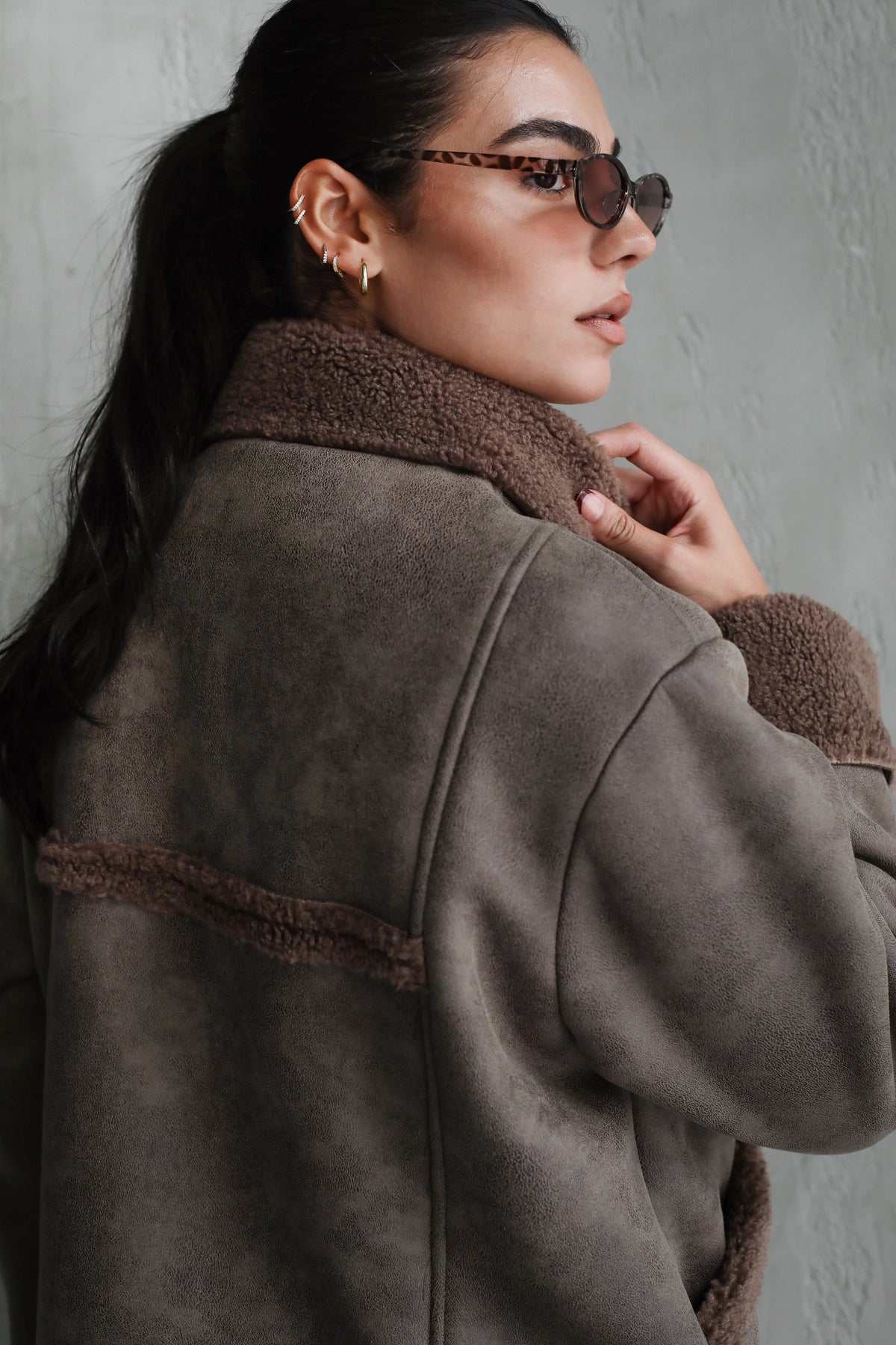 Feeling Cozy Shearling Jacket - Brown