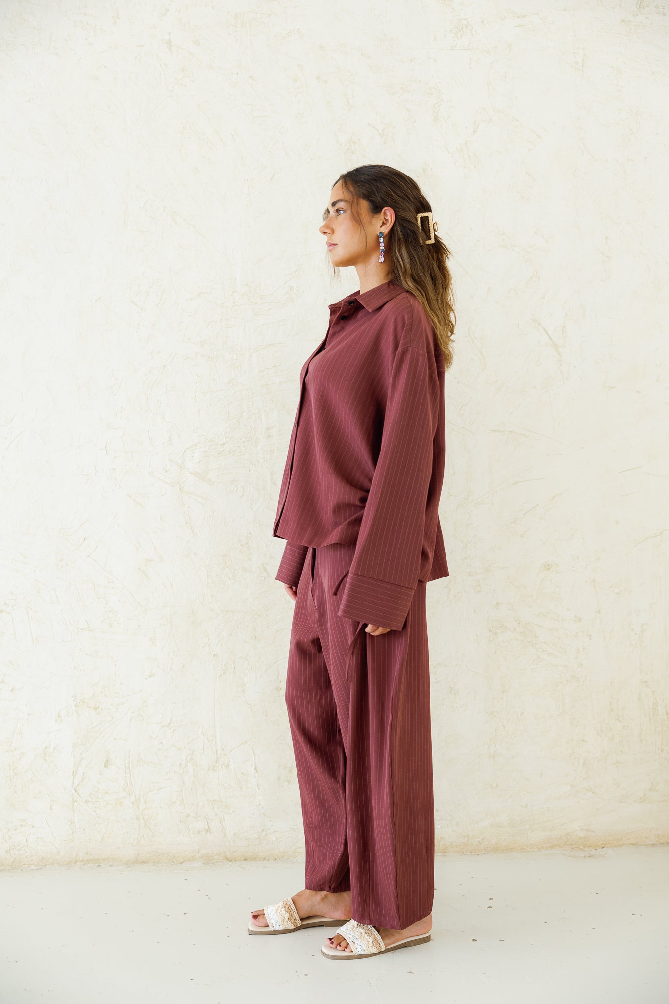Perfect Tones Striped Set - Burgundy