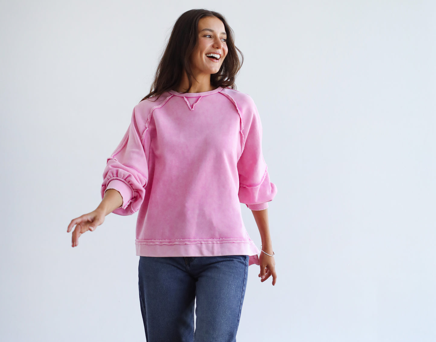 Sweet Escape Sweatshirt - Washed Pink