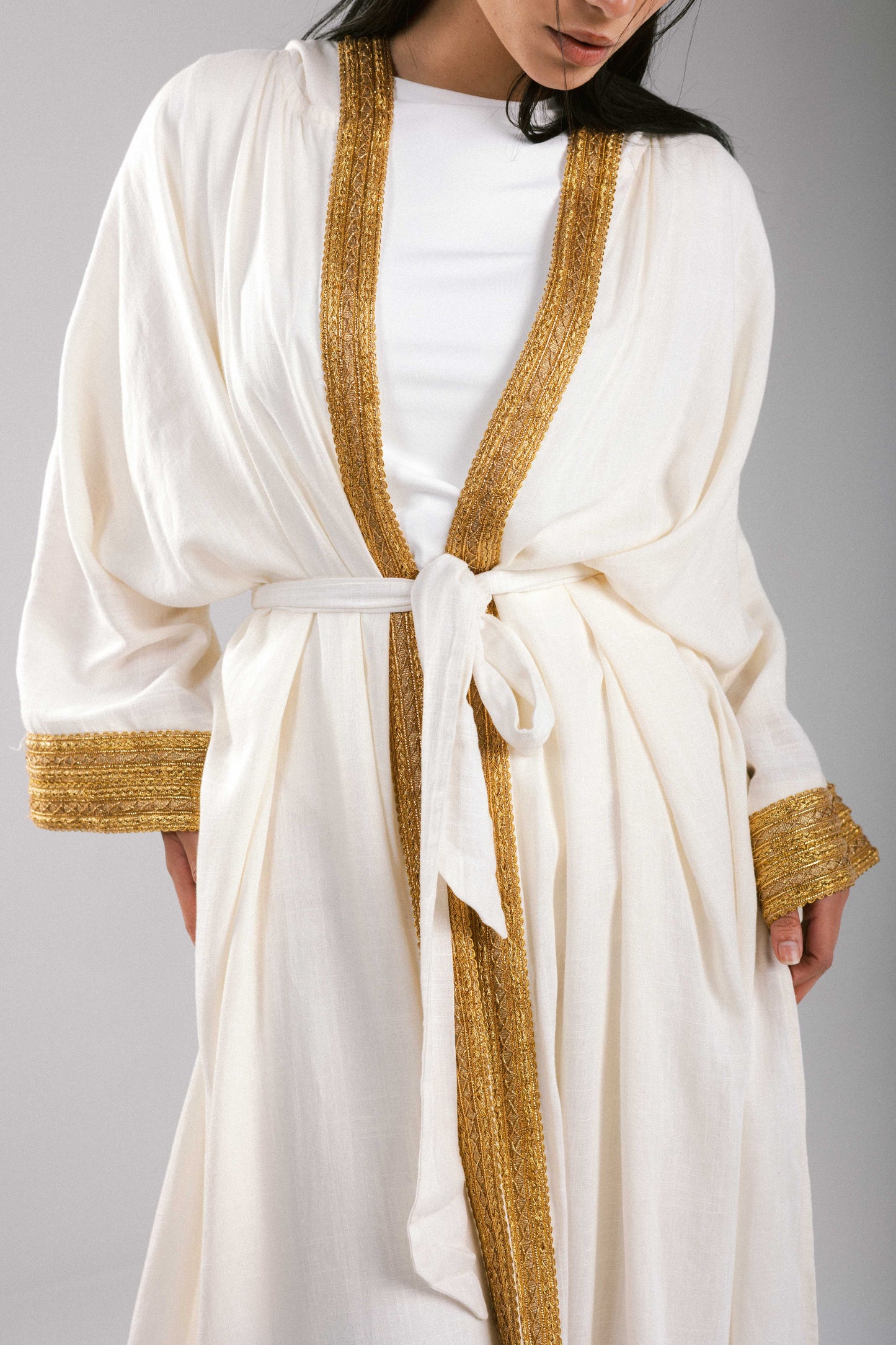 Marrakesh Linen Kaftan in White