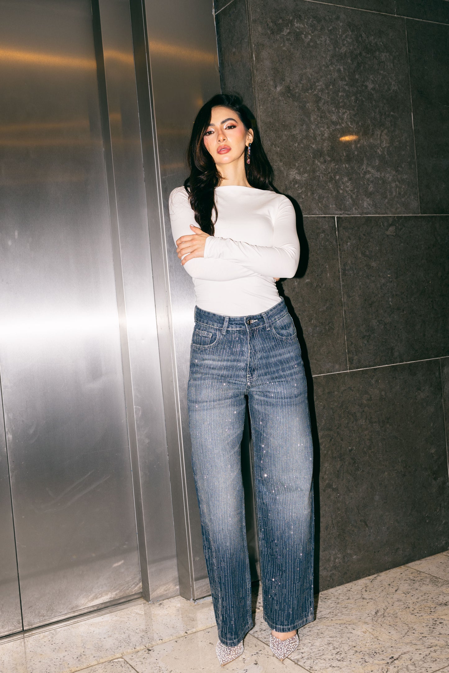 Her Era Denim Pants in Washed Blue