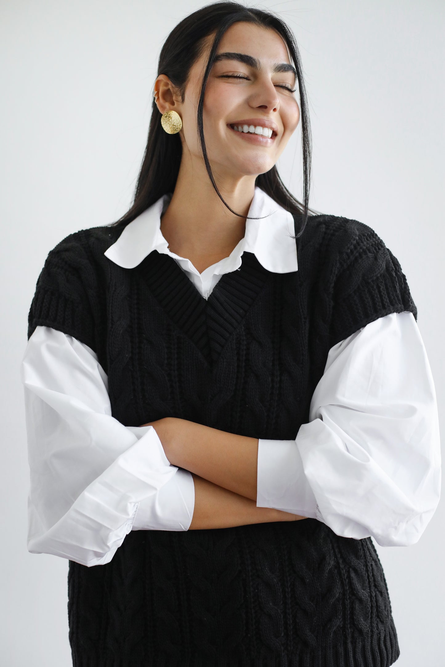Never Better Knit Vest - Black